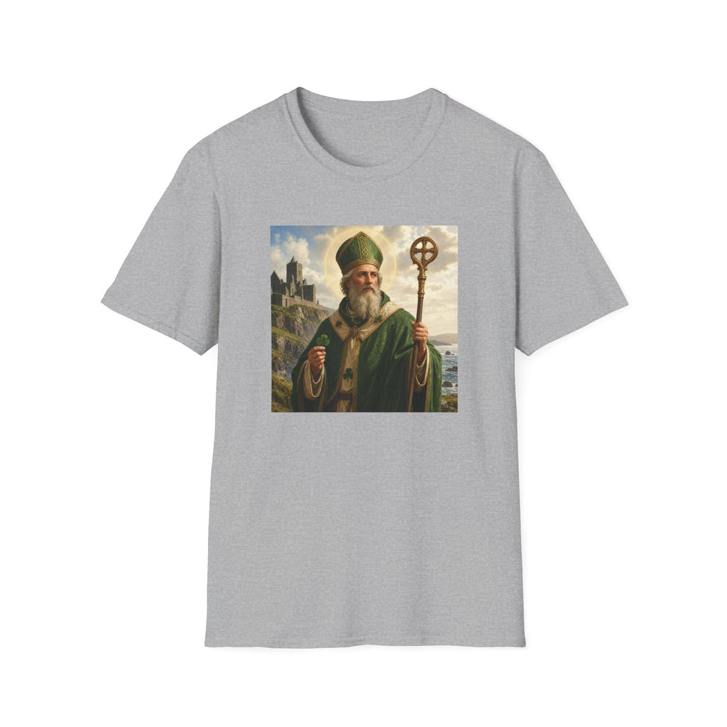 Saint Patrick T‑Shirt — Vintage Celtic Bishop Design