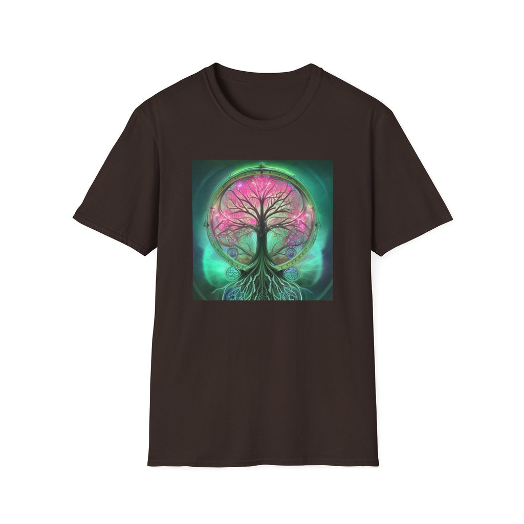 Tree of Life Graphic T-Shirt — Pink & Teal Mystic Nature Design