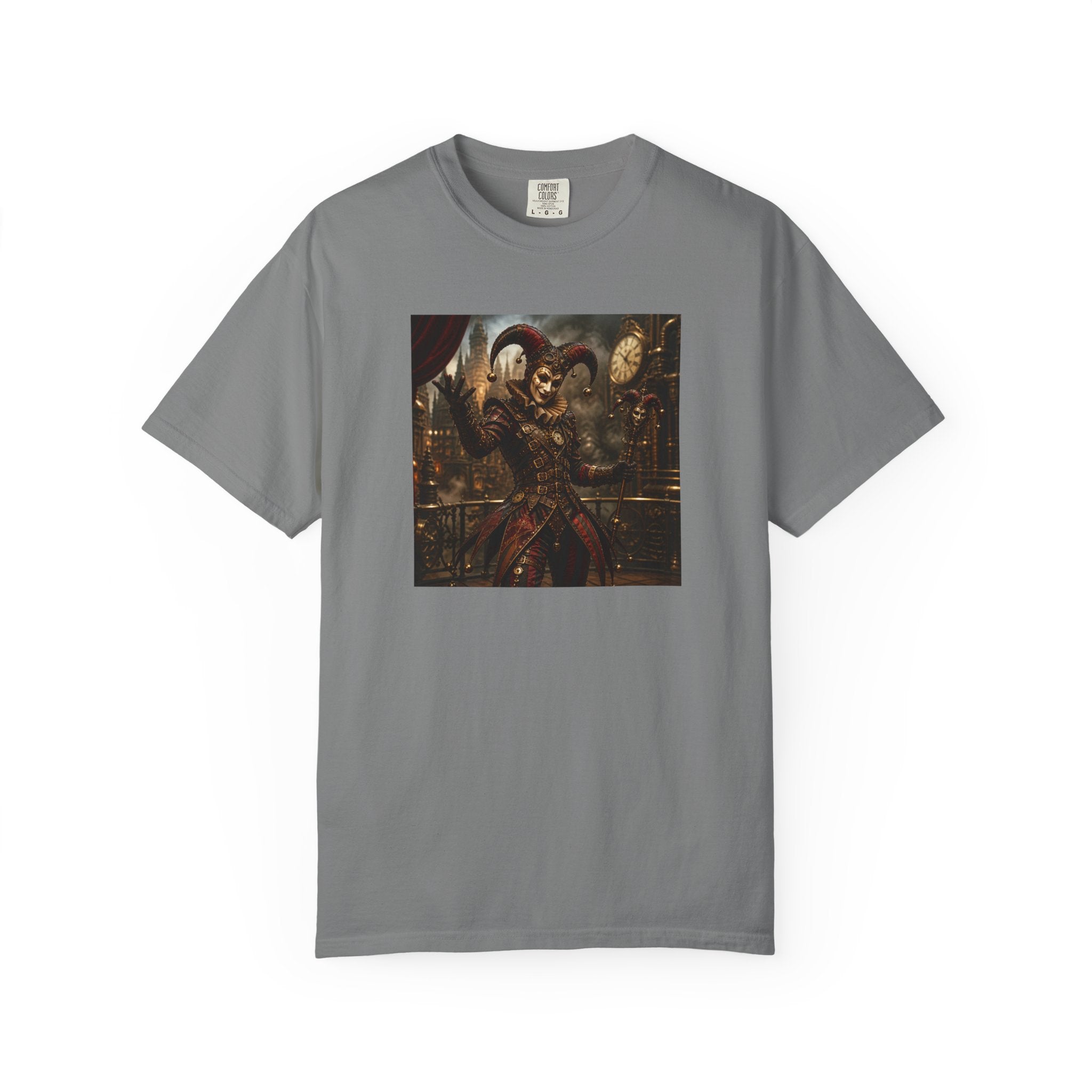 Steampunk Dark Carnival Jester Illustration Graphic T-Shirt