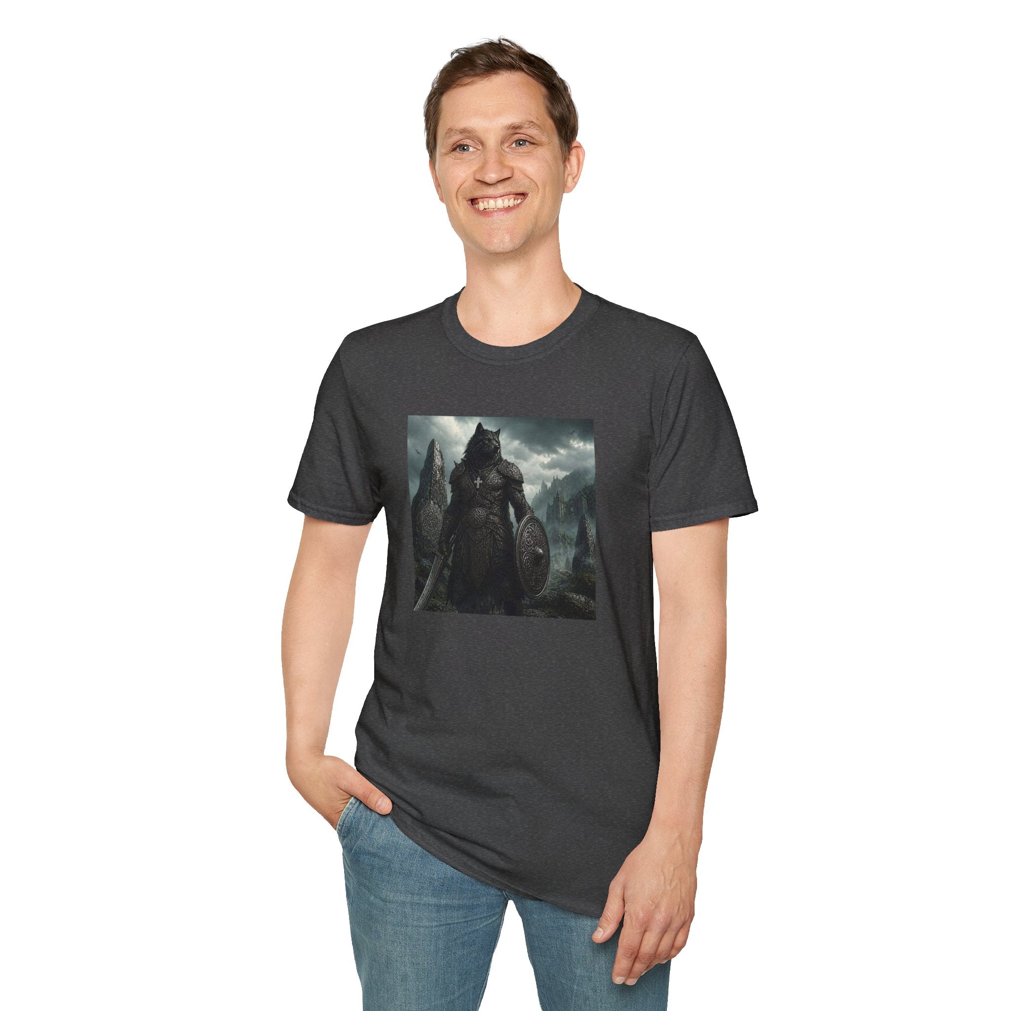 Celtic Wolf Warrior T-Shirt — Dark Fantasy Viking Wolf Knight Graphic Tee