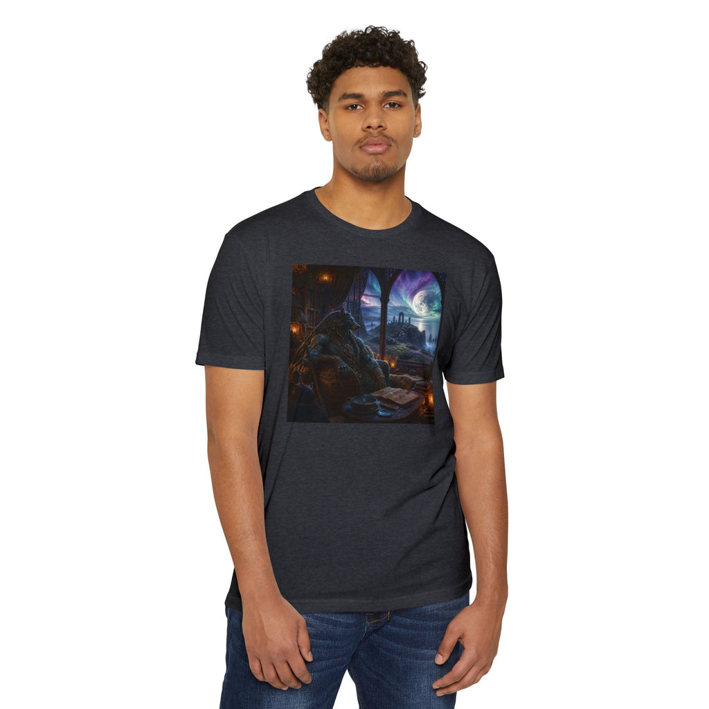 Fantasy Mage Scene T‑Shirt — Celtic Mystical Wizardry Night Graphic Tee