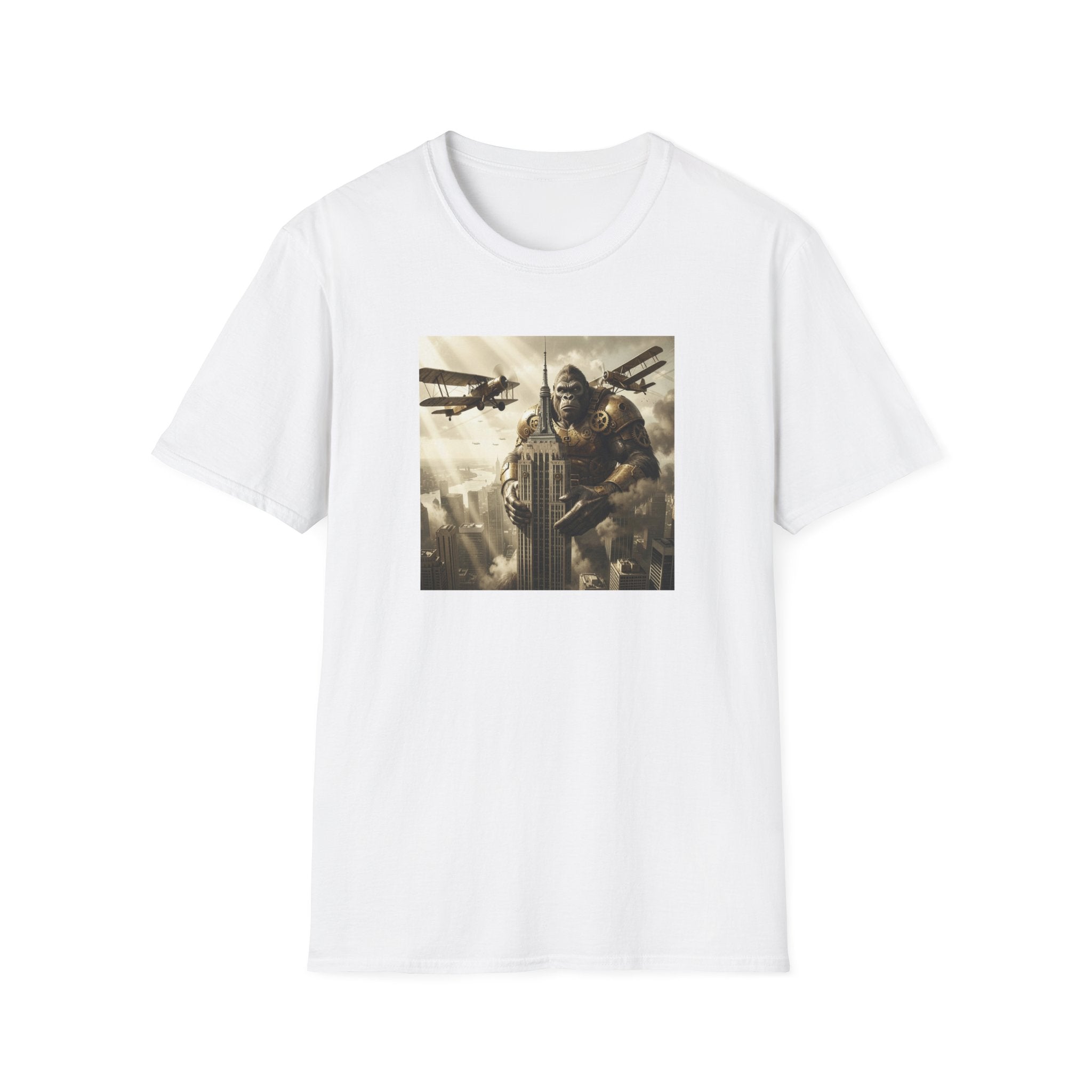 King Kong Cityscape T-Shirt — Vintage Ape vs Biplanes Graphic Tee
