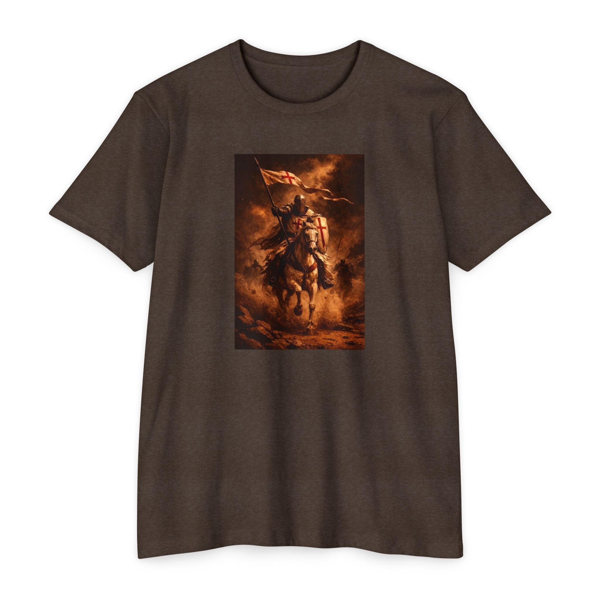 Knight on Horseback Graphic T-Shirt — Medieval Warrior Illustration Tee