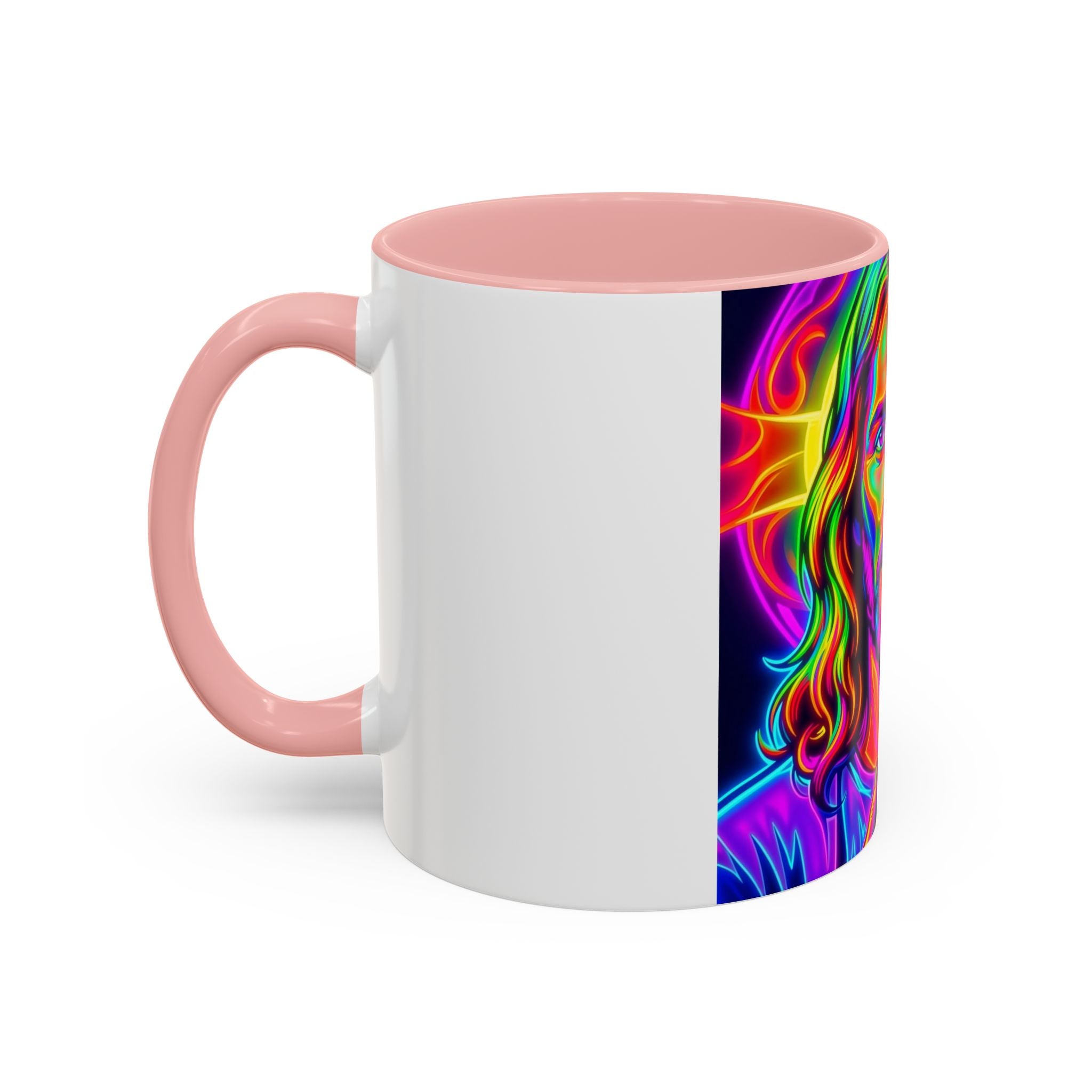 Neon Jesus Accent Coffee Mug – Vibrant Spiritual Art 11oz/15oz