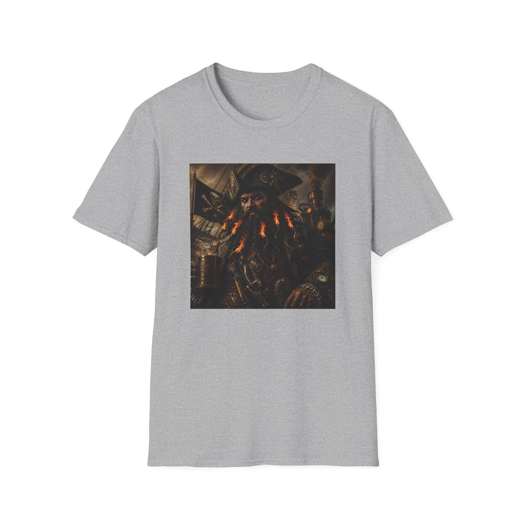 Steampunk Pirate Captain Graphic Tee — Blackbeard-Inspired Nautical Vintage T-Shirt