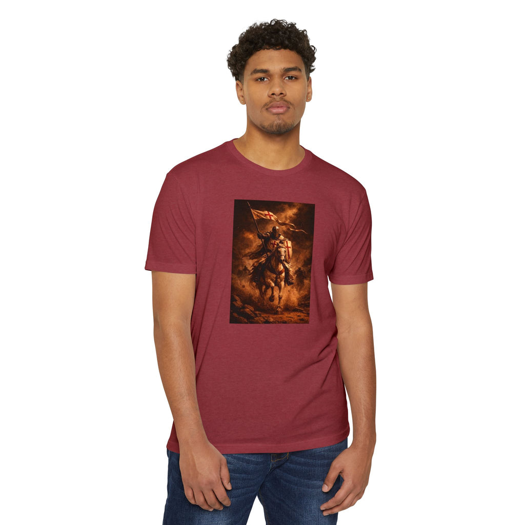 Knight on Horseback Graphic T-Shirt — Medieval Warrior Illustration Tee