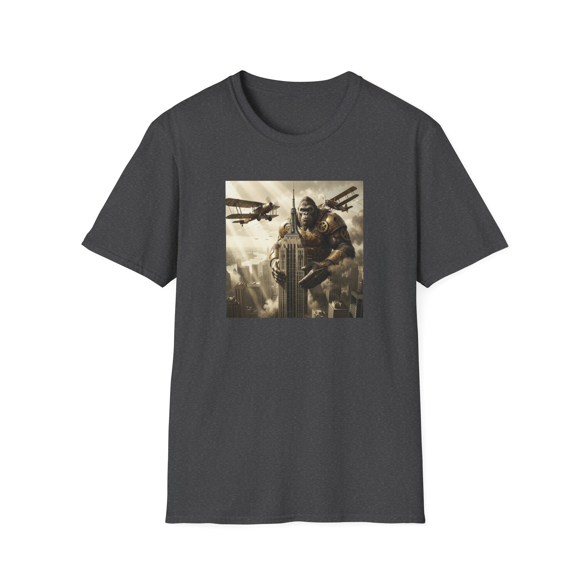 King Kong Cityscape T-Shirt — Vintage Ape vs Biplanes Graphic Tee