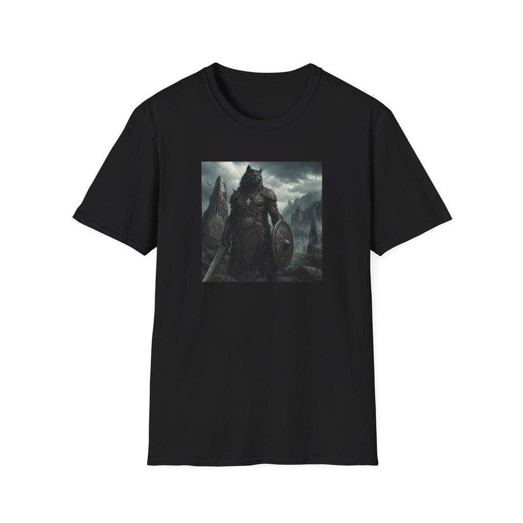Celtic Wolf Warrior T-Shirt — Dark Fantasy Viking Wolf Knight Graphic Tee