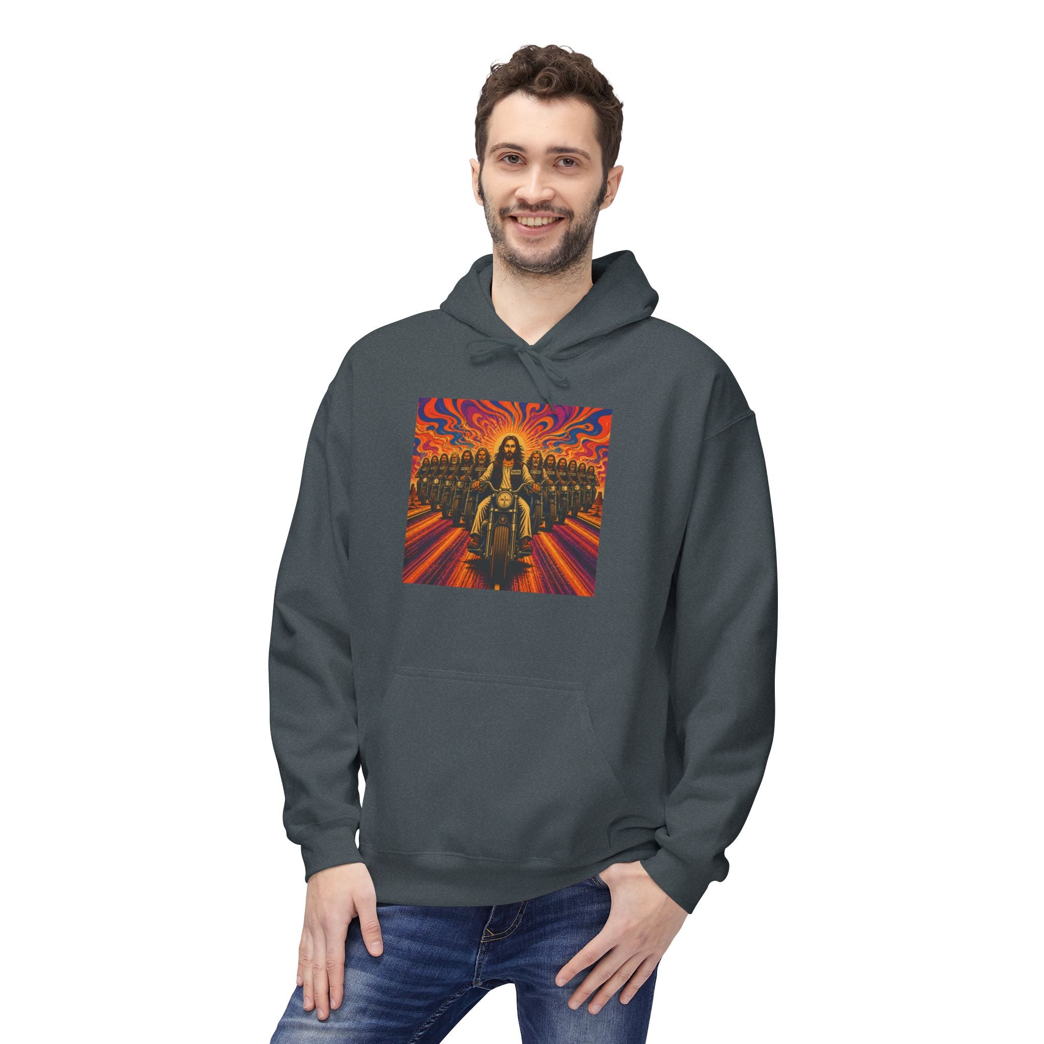 Yashua/Jesus 60's biker hoodie