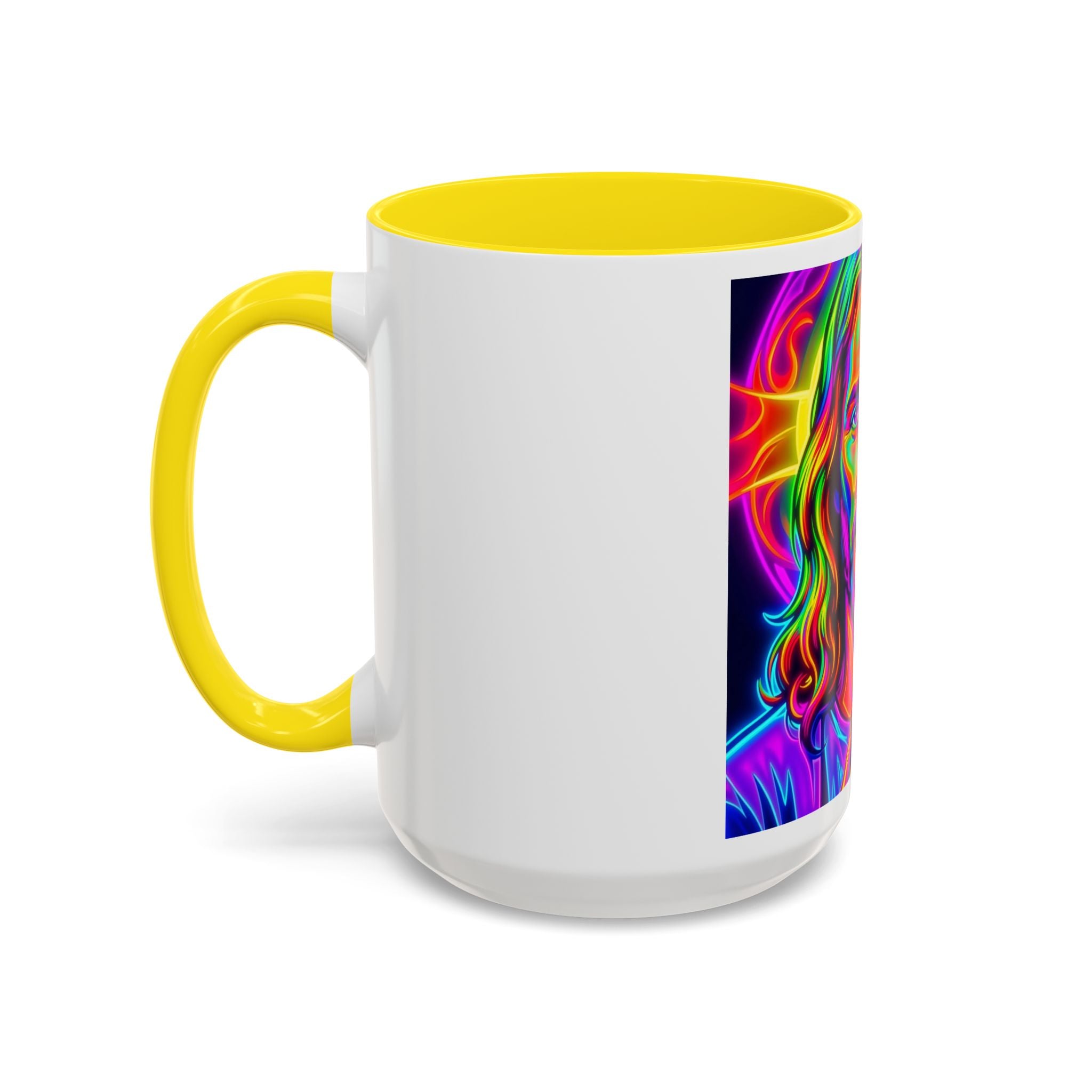 Neon Jesus Accent Coffee Mug – Vibrant Spiritual Art 11oz/15oz