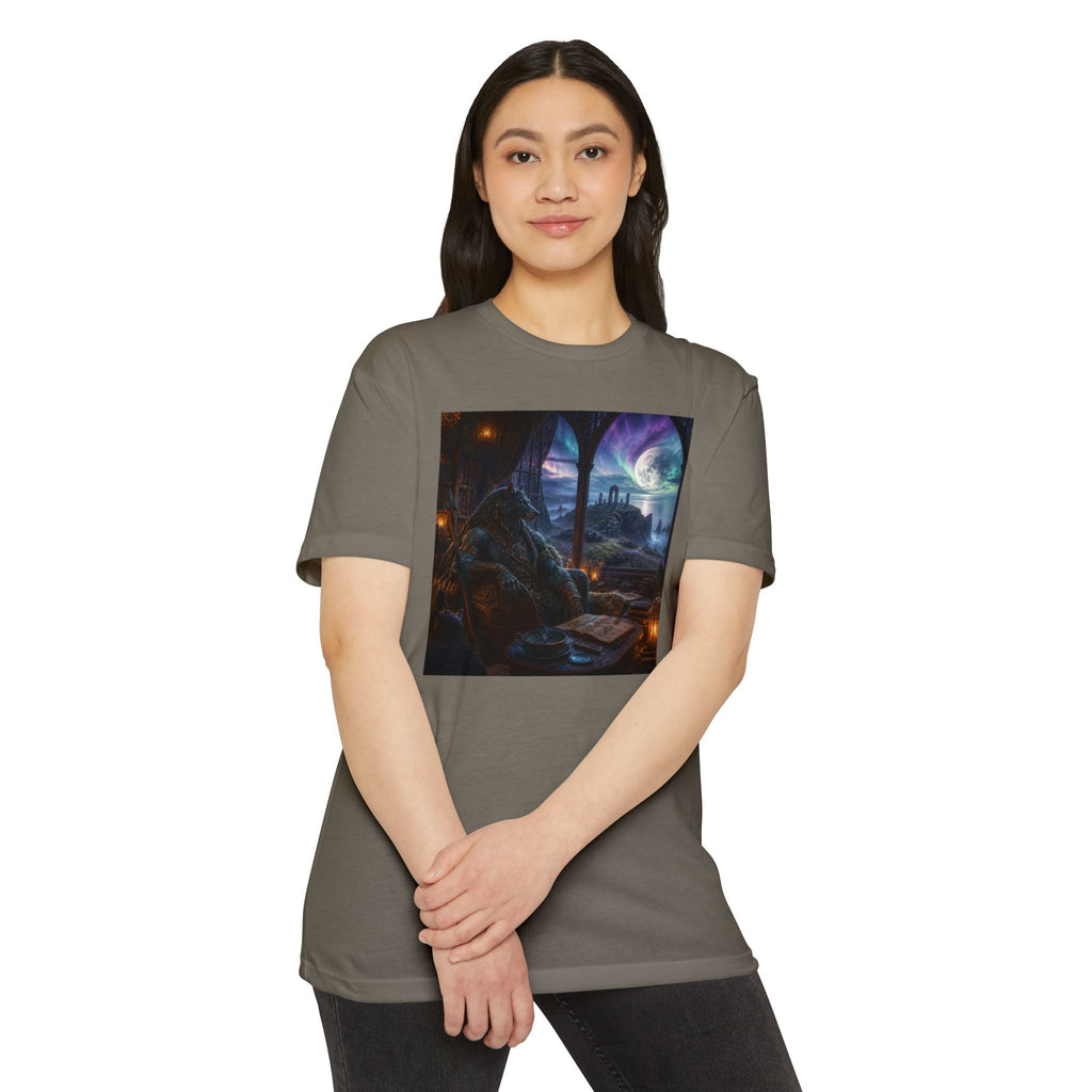 Fantasy Mage Scene T‑Shirt — Celtic Mystical Wizardry Night Graphic Tee