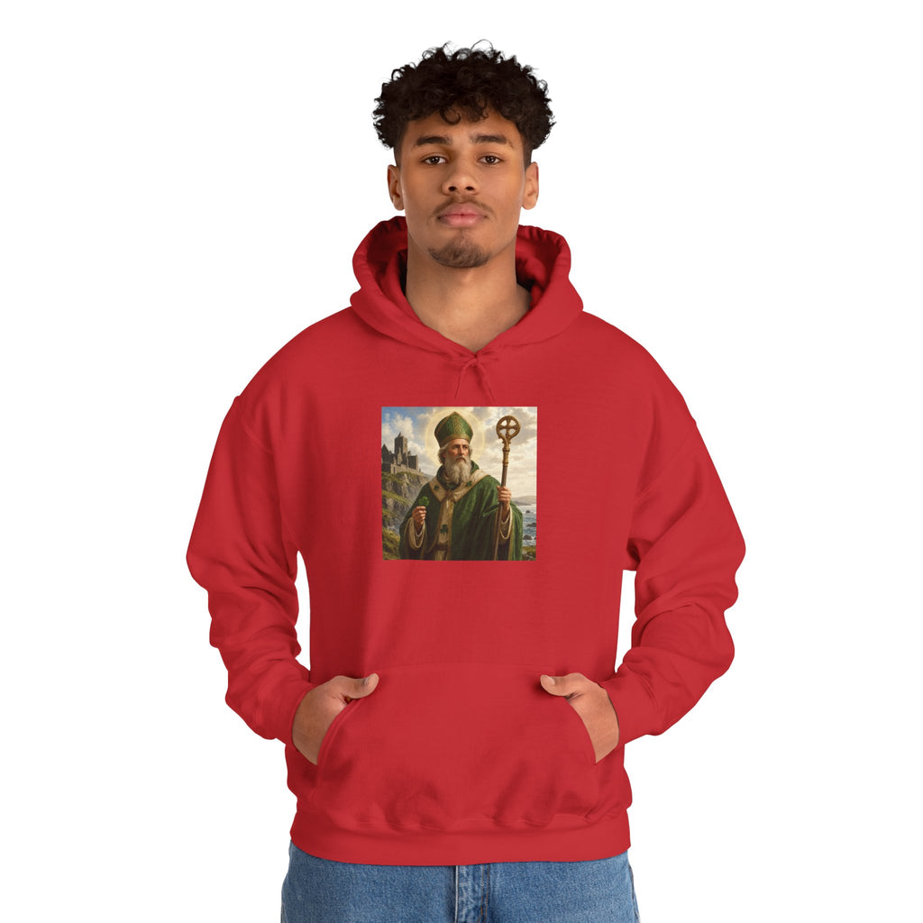 Saint Patrick Hoodie – Vintage Celtic Saint Illustration Pullover
