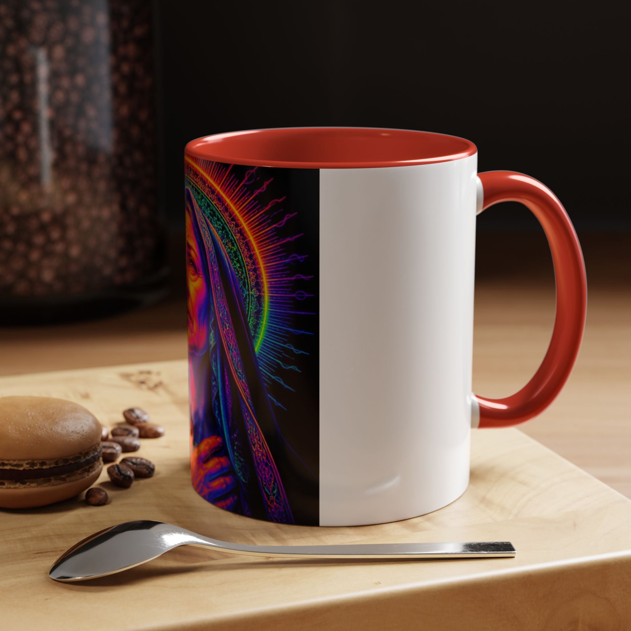 Neon Madonna Accent Coffee Mug - Vibrant Religious Art 11/15oz
