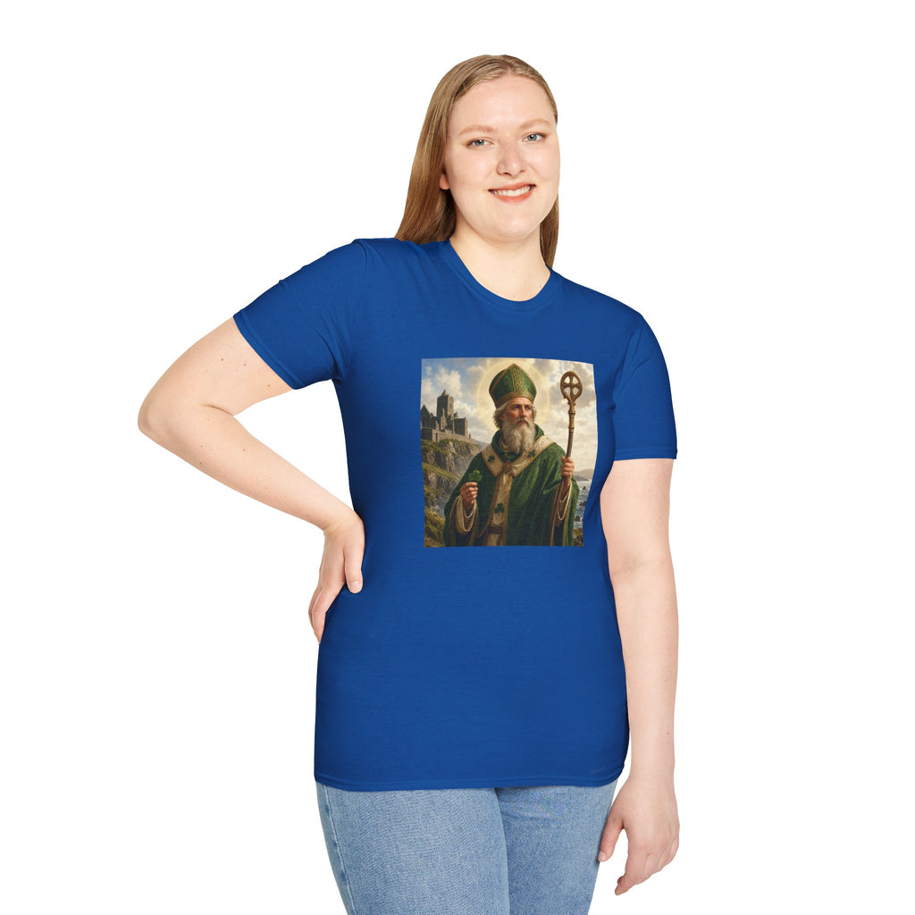 Saint Patrick T‑Shirt — Vintage Celtic Bishop Design