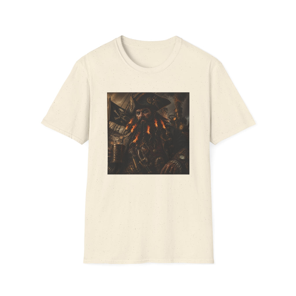 Steampunk Pirate Captain Graphic Tee — Blackbeard-Inspired Nautical Vintage T-Shirt