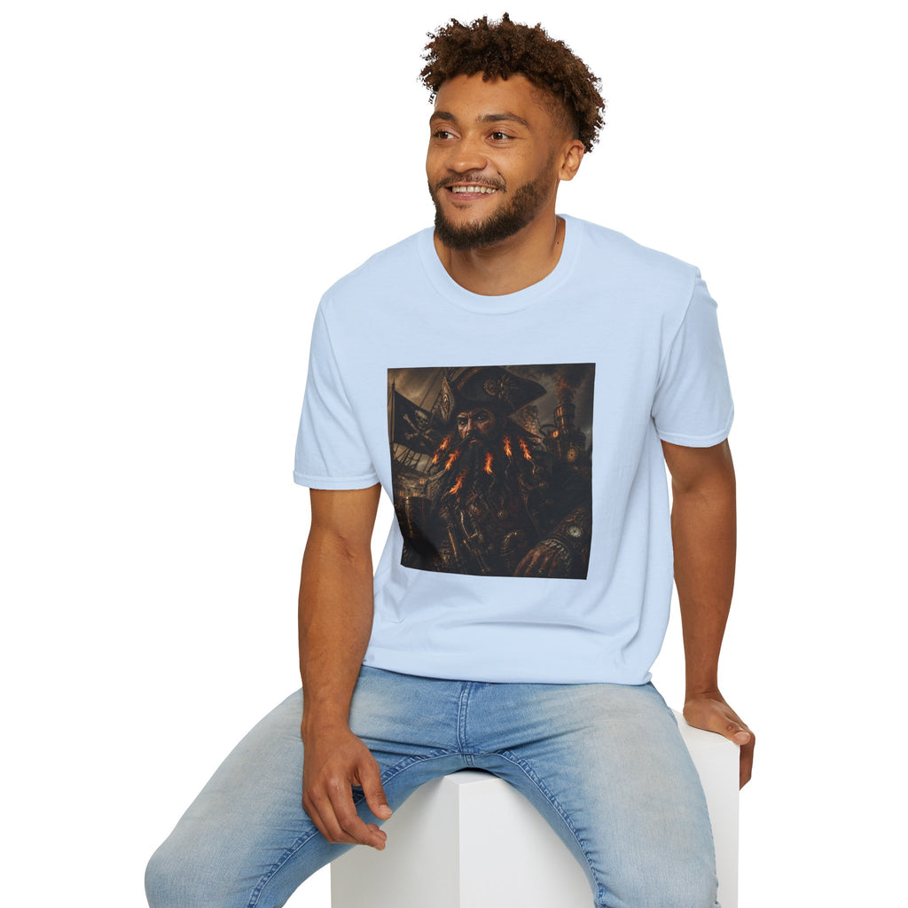 Steampunk Pirate Captain Graphic Tee — Blackbeard-Inspired Nautical Vintage T-Shirt