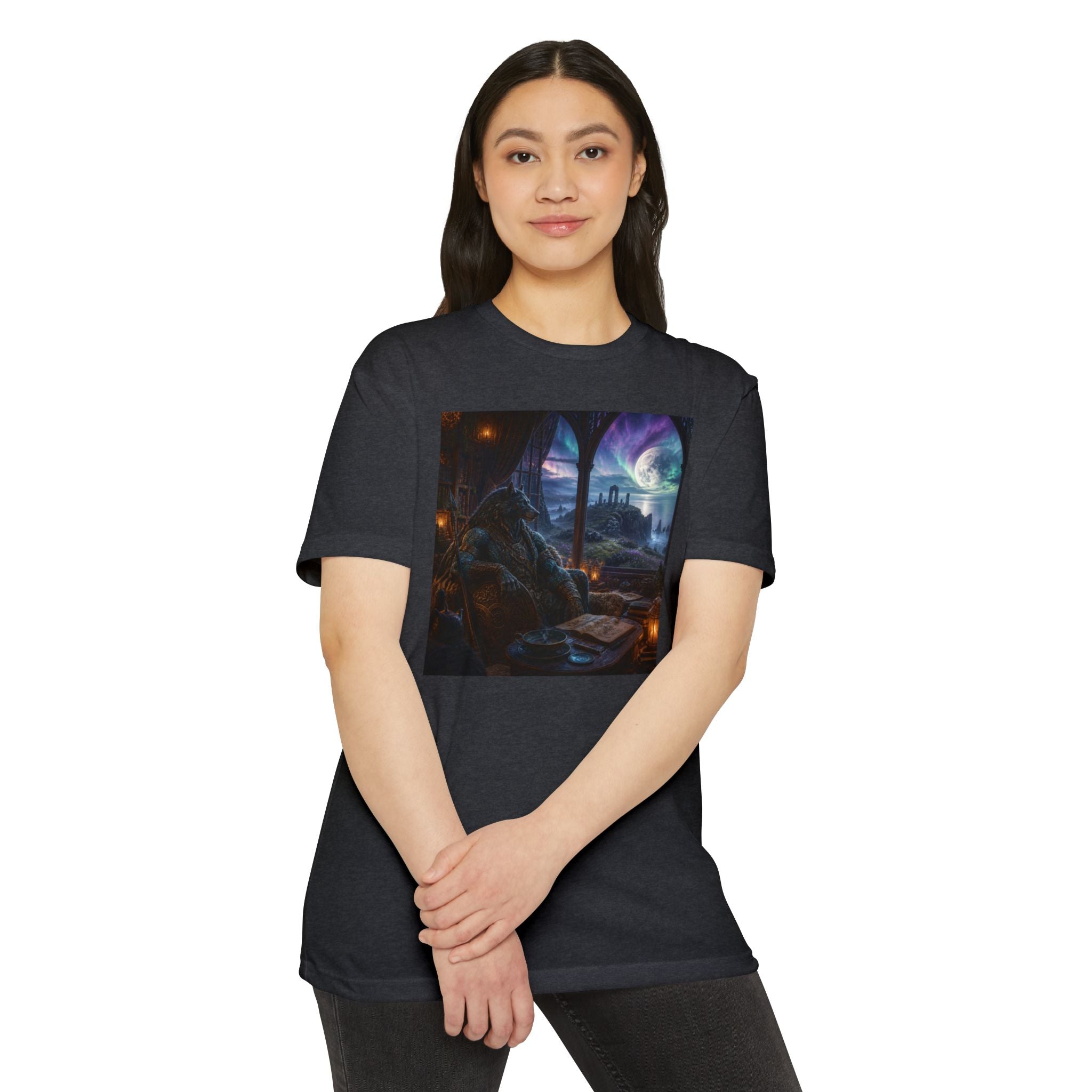 Fantasy Mage Scene T‑Shirt — Celtic Mystical Wizardry Night Graphic Tee