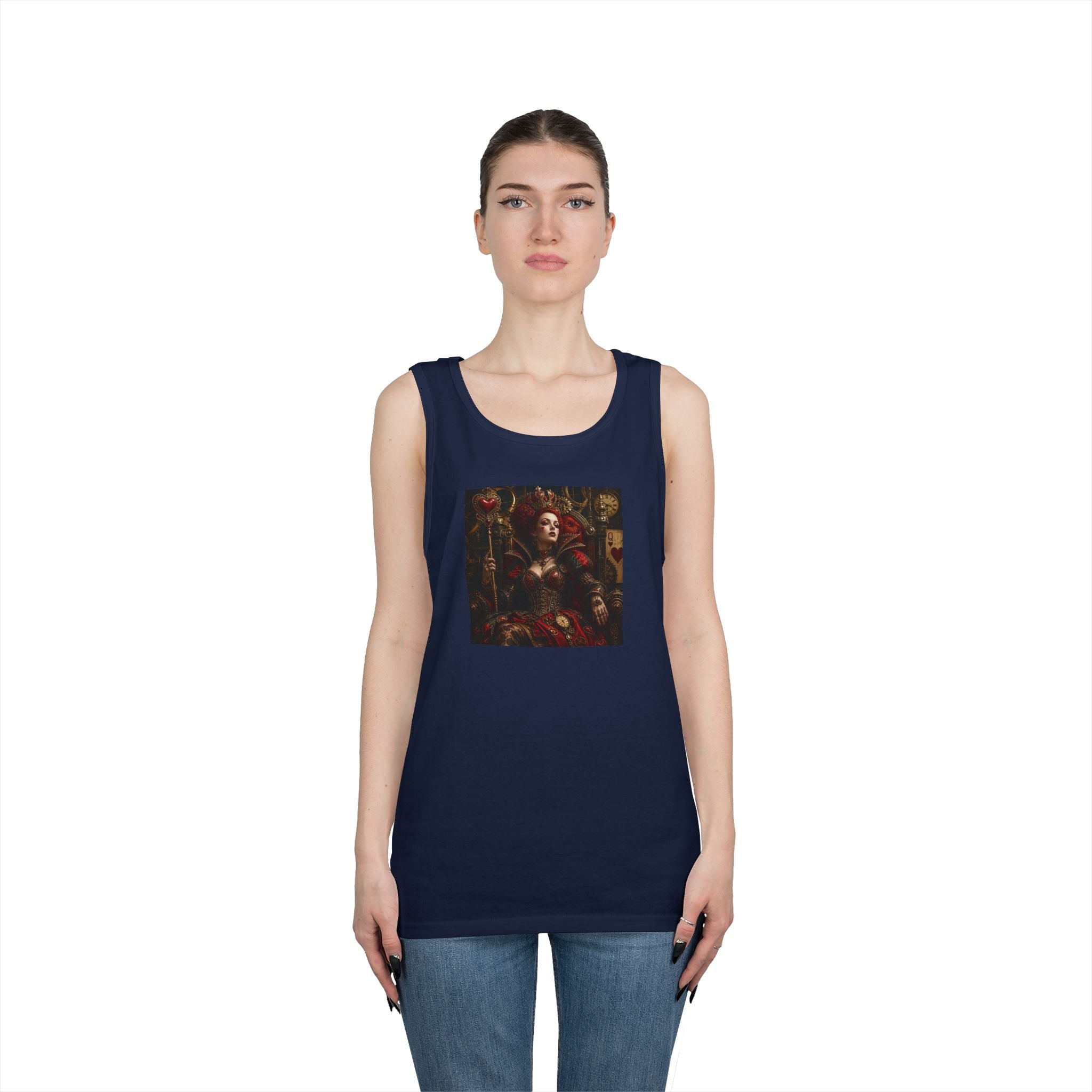 Renaissance Steampunk Art Tank Top — Gothic Queen Portrait Graphic Tank