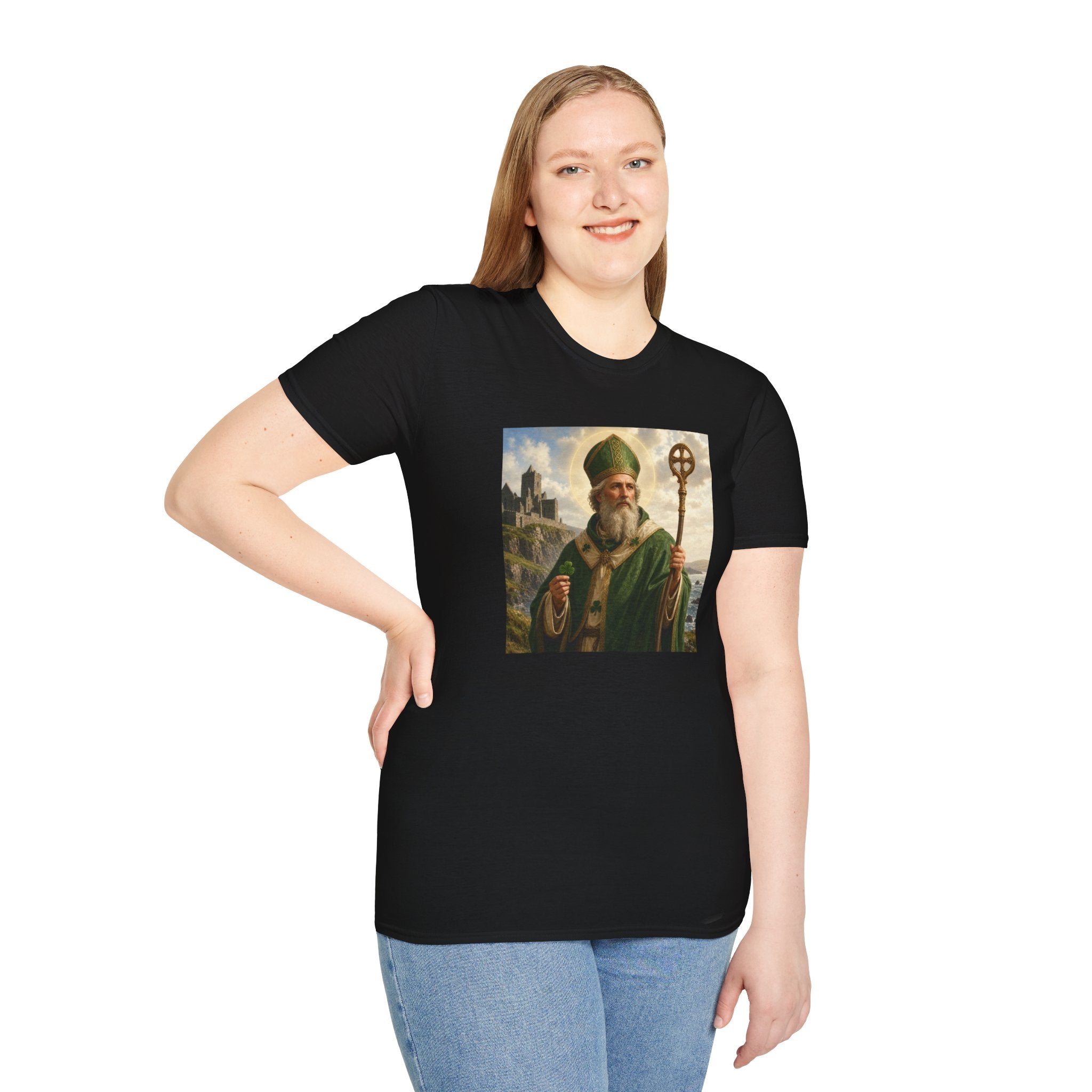 Saint Patrick T‑Shirt — Vintage Celtic Bishop Design