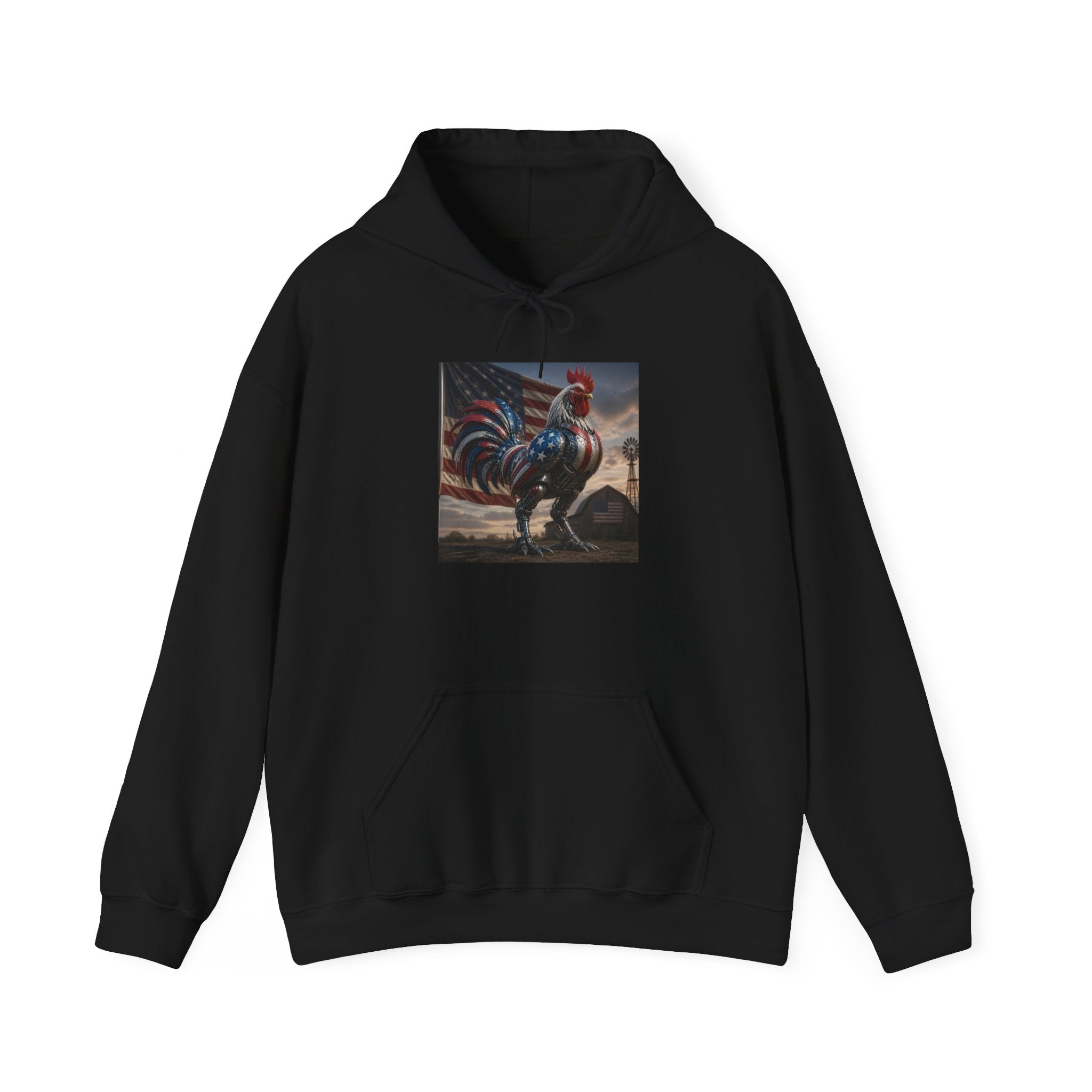 Rooster Art Hoodie — Vintage Rooster Illustration Pullover