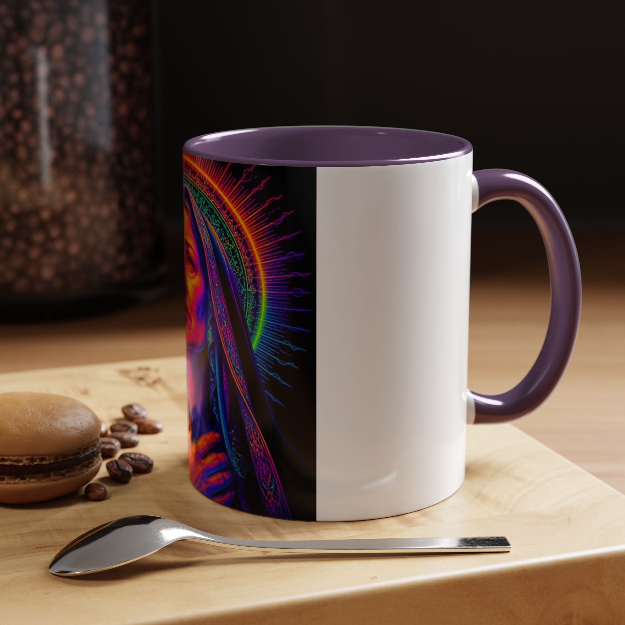 Neon Madonna Accent Coffee Mug - Vibrant Religious Art 11/15oz