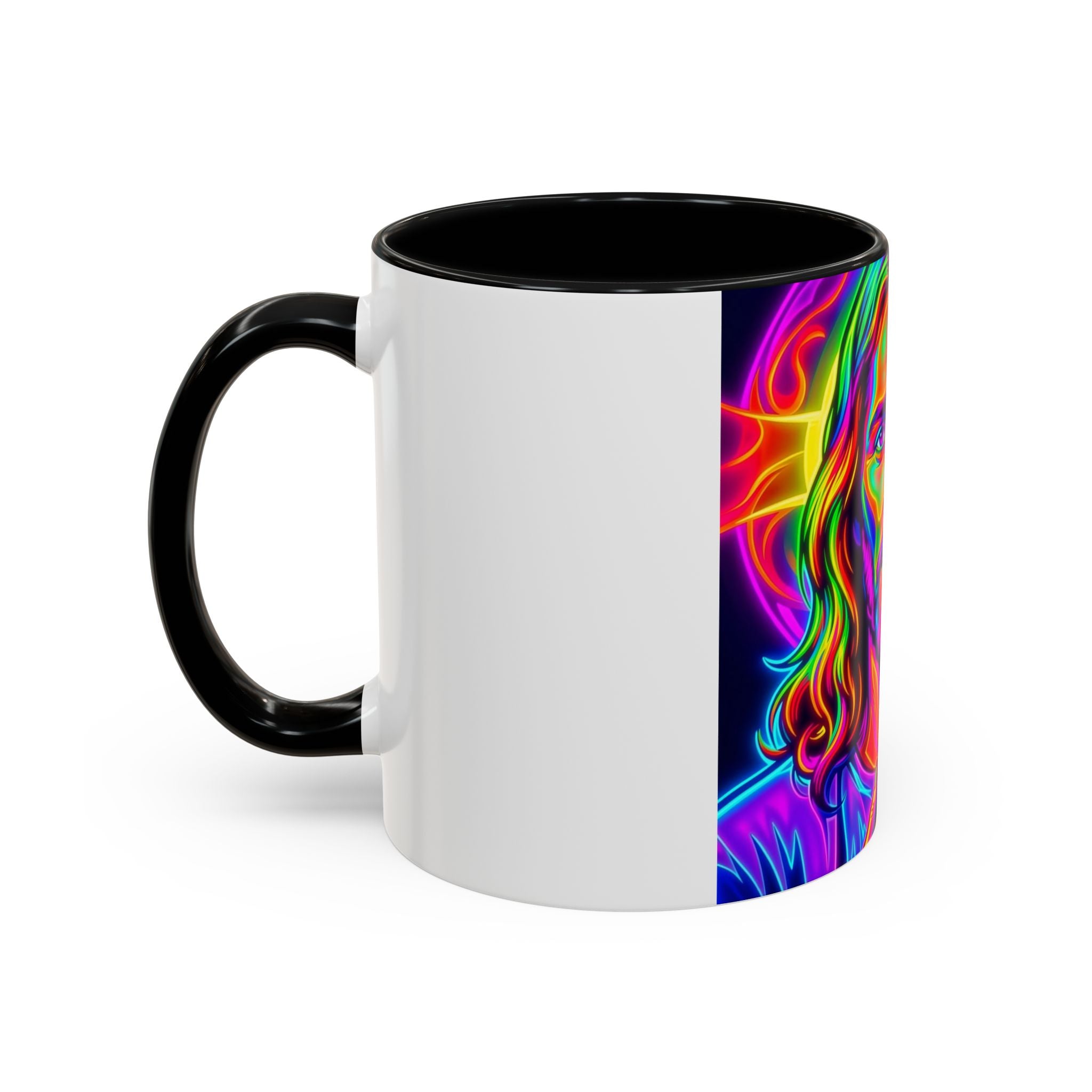 Neon Jesus Accent Coffee Mug – Vibrant Spiritual Art 11oz/15oz