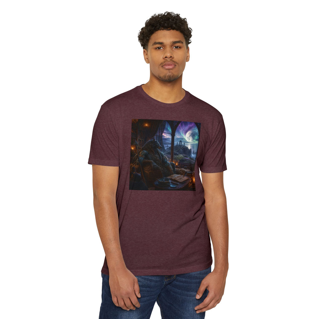 Fantasy Mage Scene T‑Shirt — Celtic Mystical Wizardry Night Graphic Tee