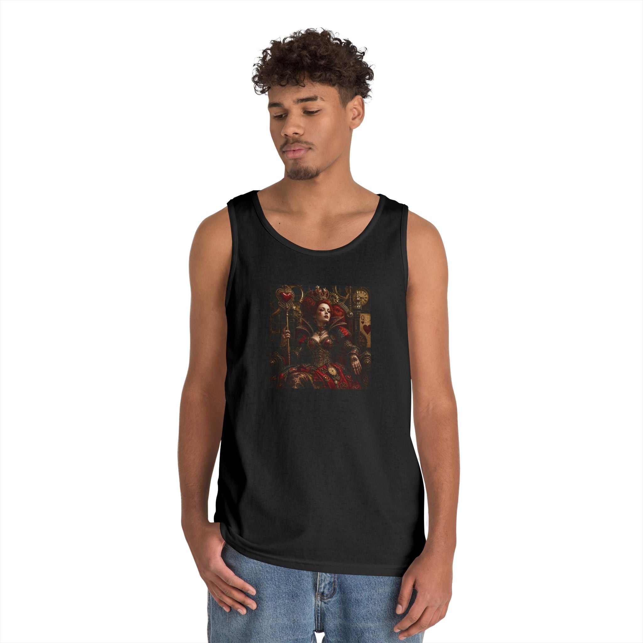 Renaissance Steampunk Art Tank Top — Gothic Queen Portrait Graphic Tank