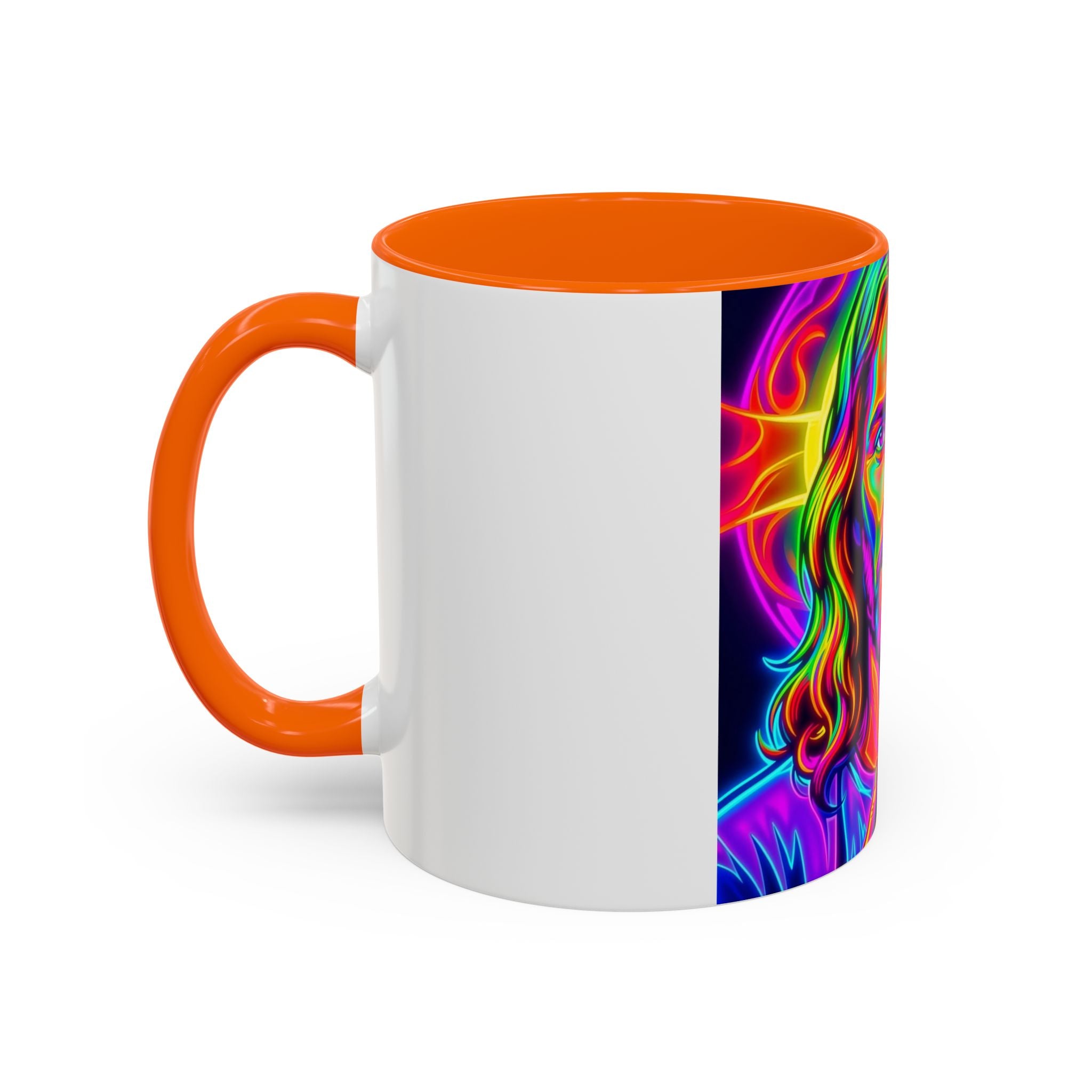 Neon Jesus Accent Coffee Mug – Vibrant Spiritual Art 11oz/15oz