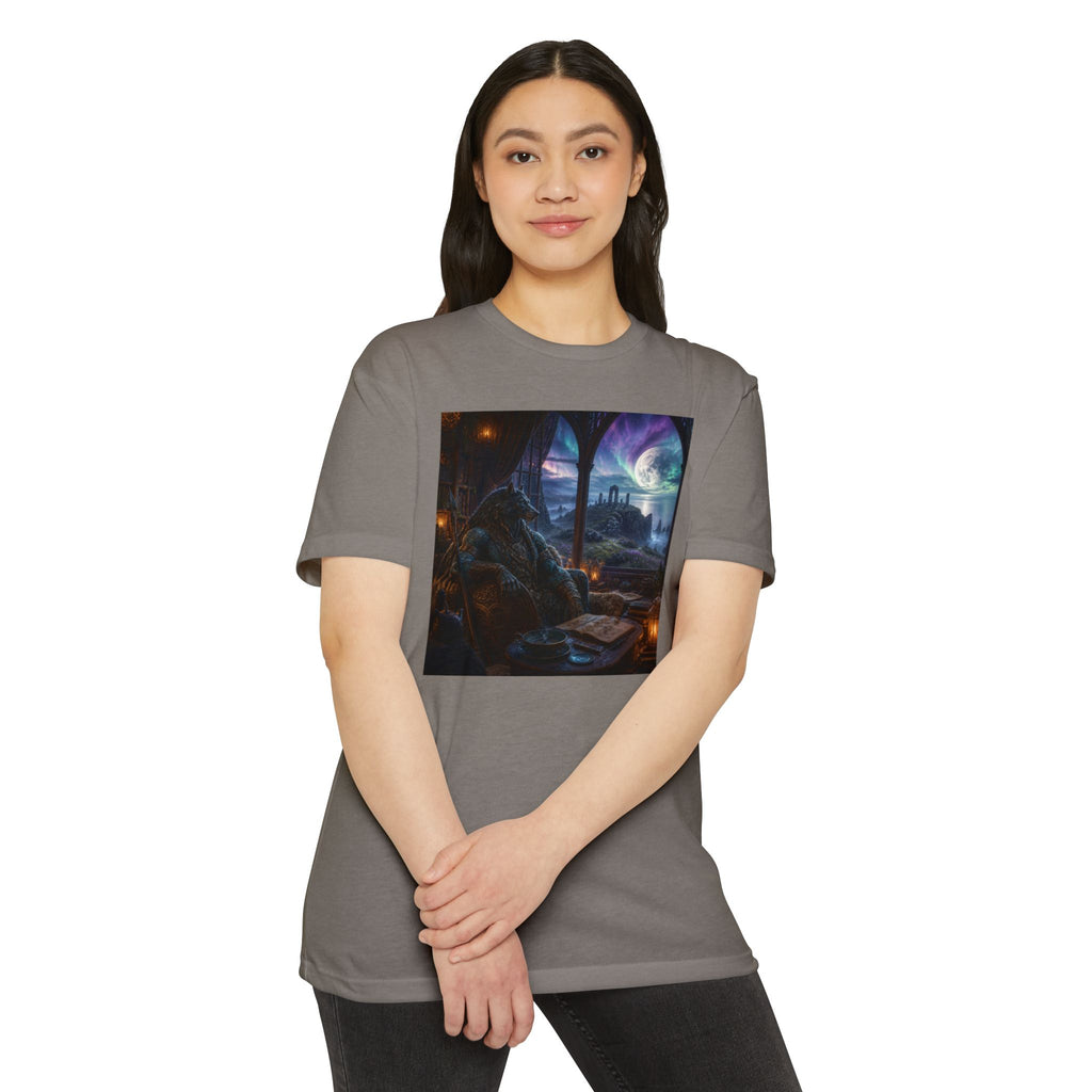 Fantasy Mage Scene T‑Shirt — Celtic Mystical Wizardry Night Graphic Tee