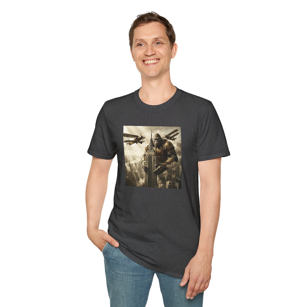 King Kong Cityscape T-Shirt — Vintage Ape vs Biplanes Graphic Tee