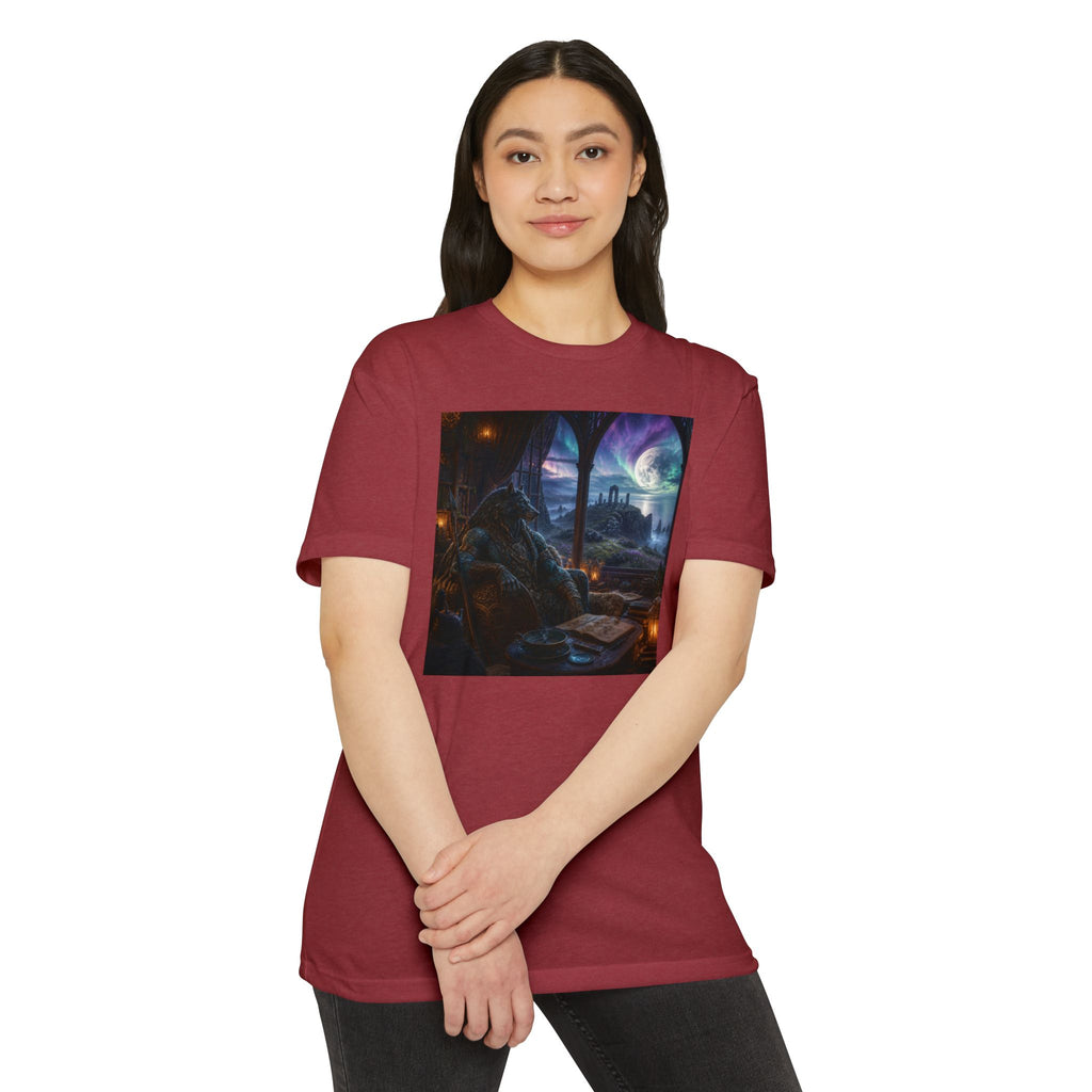 Fantasy Mage Scene T‑Shirt — Celtic Mystical Wizardry Night Graphic Tee