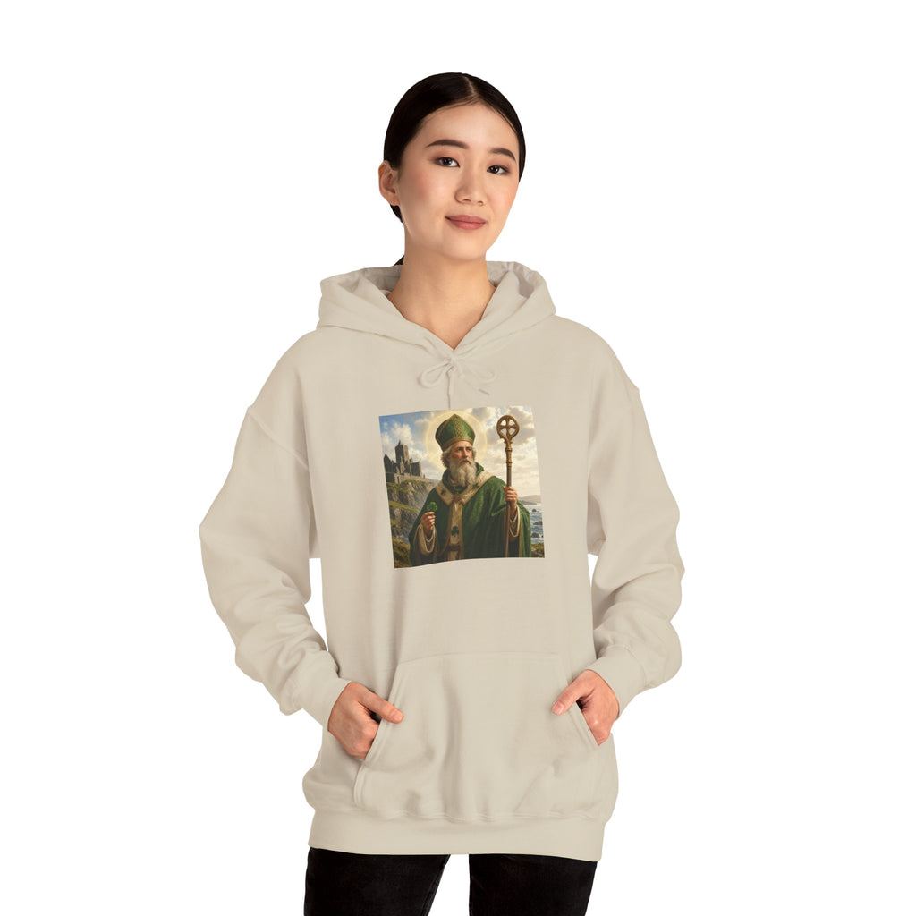 Saint Patrick Hoodie – Vintage Celtic Saint Illustration Pullover