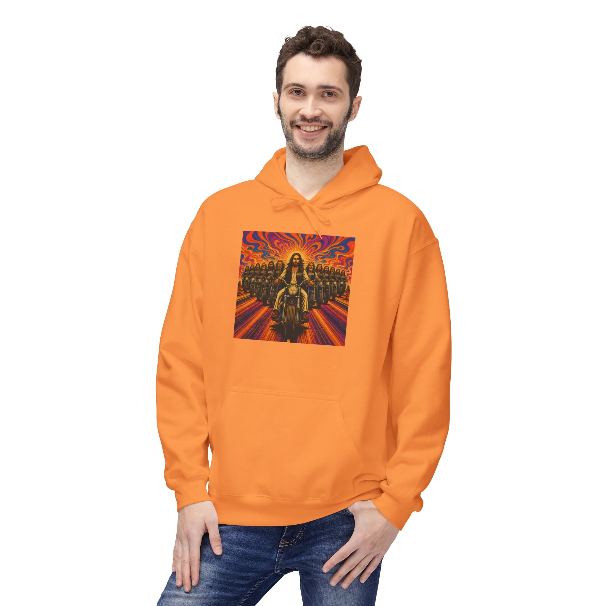 Yashua/Jesus 60's biker hoodie