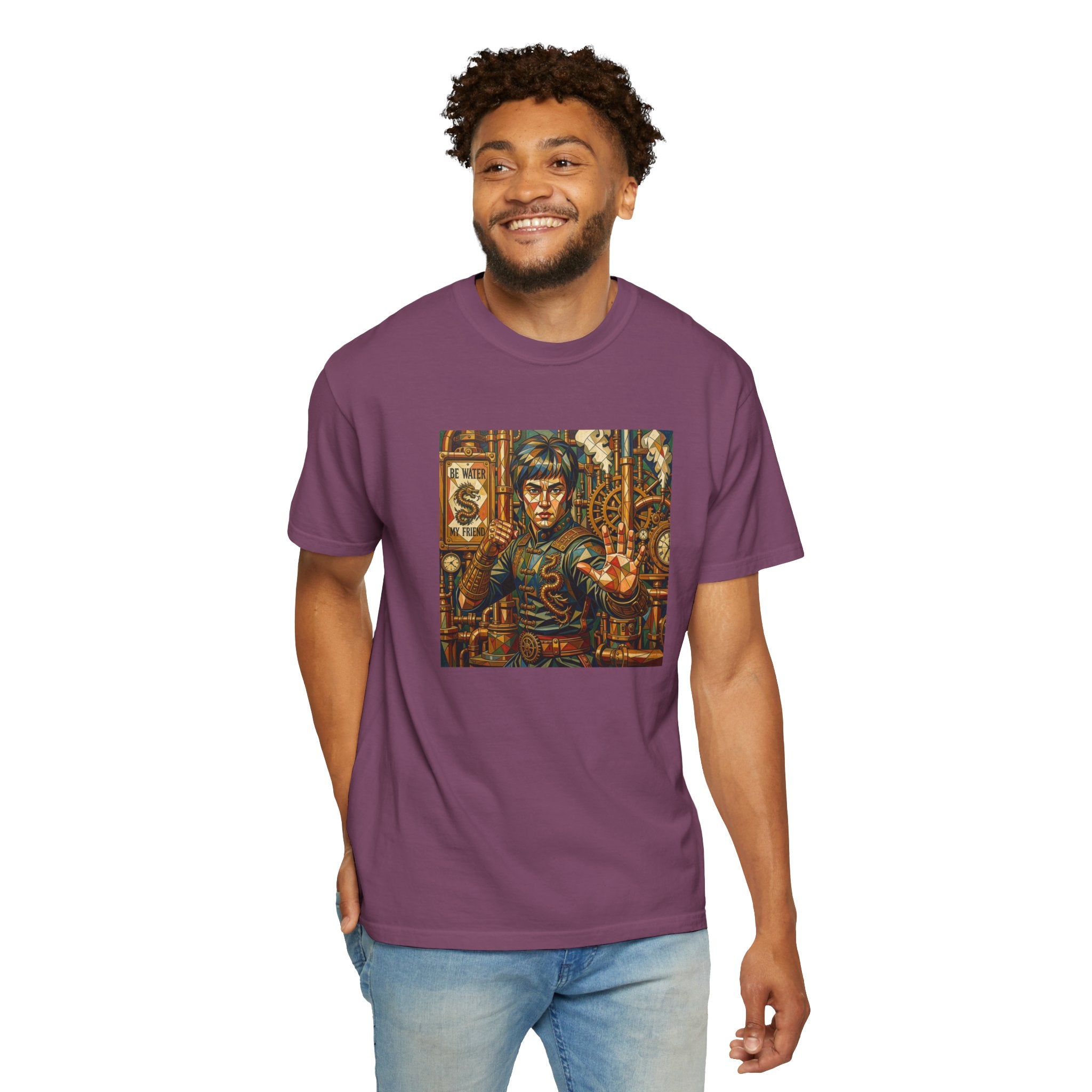 Steampunk Geo-pattern Bruce Lee T-shirt