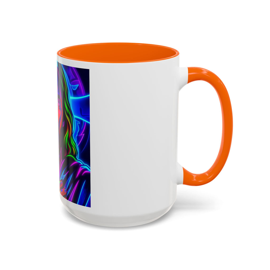 Neon Jesus Accent Coffee Mug – Vibrant Spiritual Art 11oz/15oz