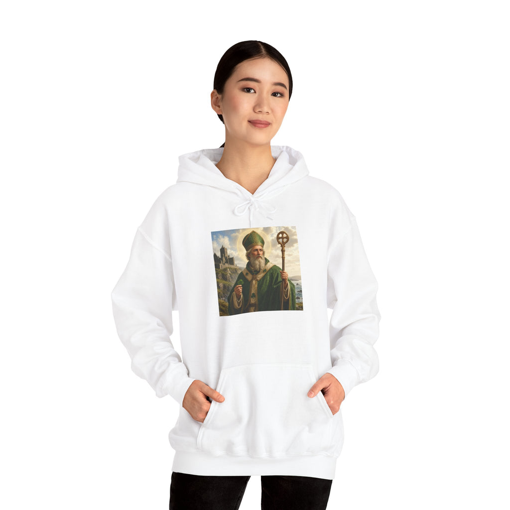 Saint Patrick Hoodie – Vintage Celtic Saint Illustration Pullover