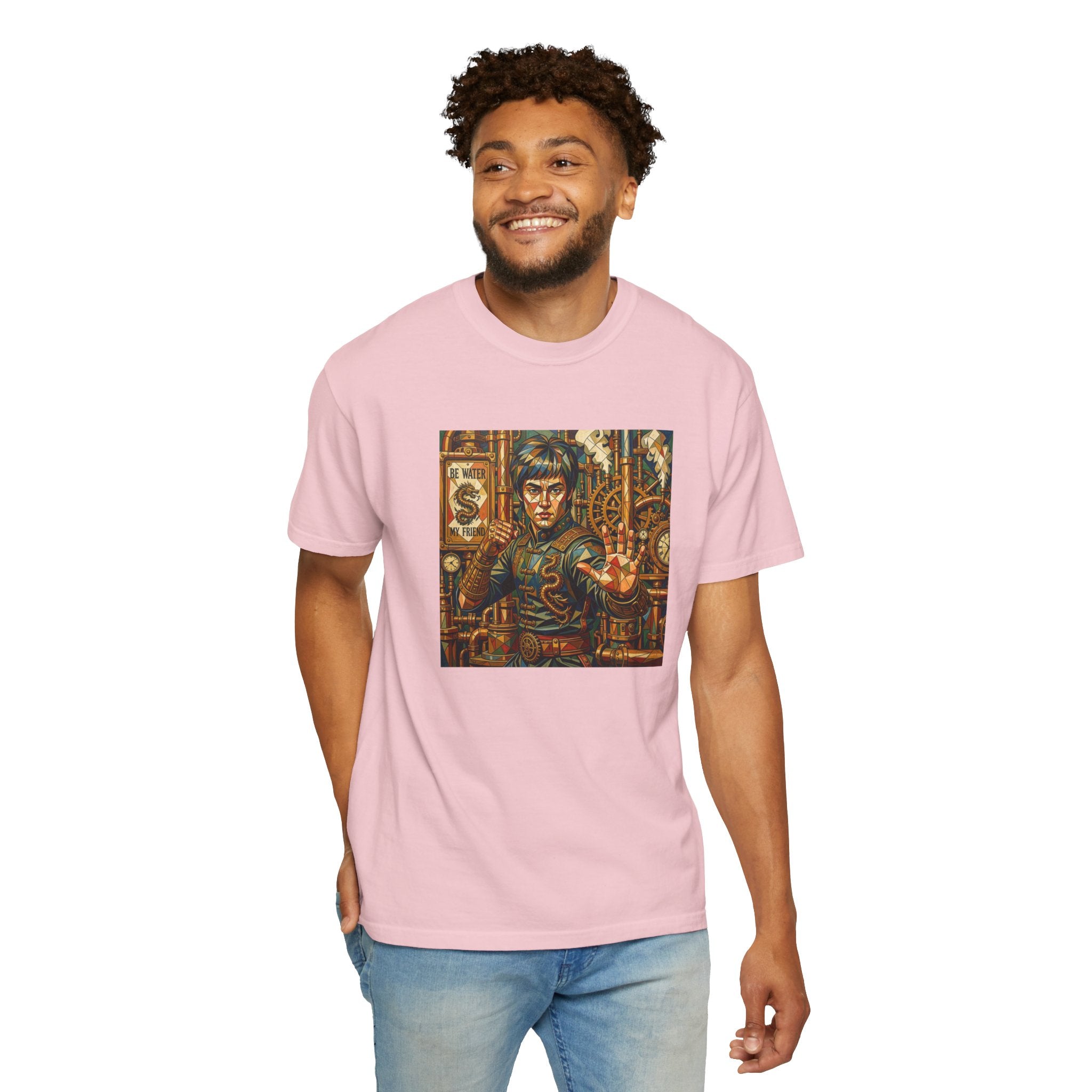 Steampunk Geo-pattern Bruce Lee T-shirt