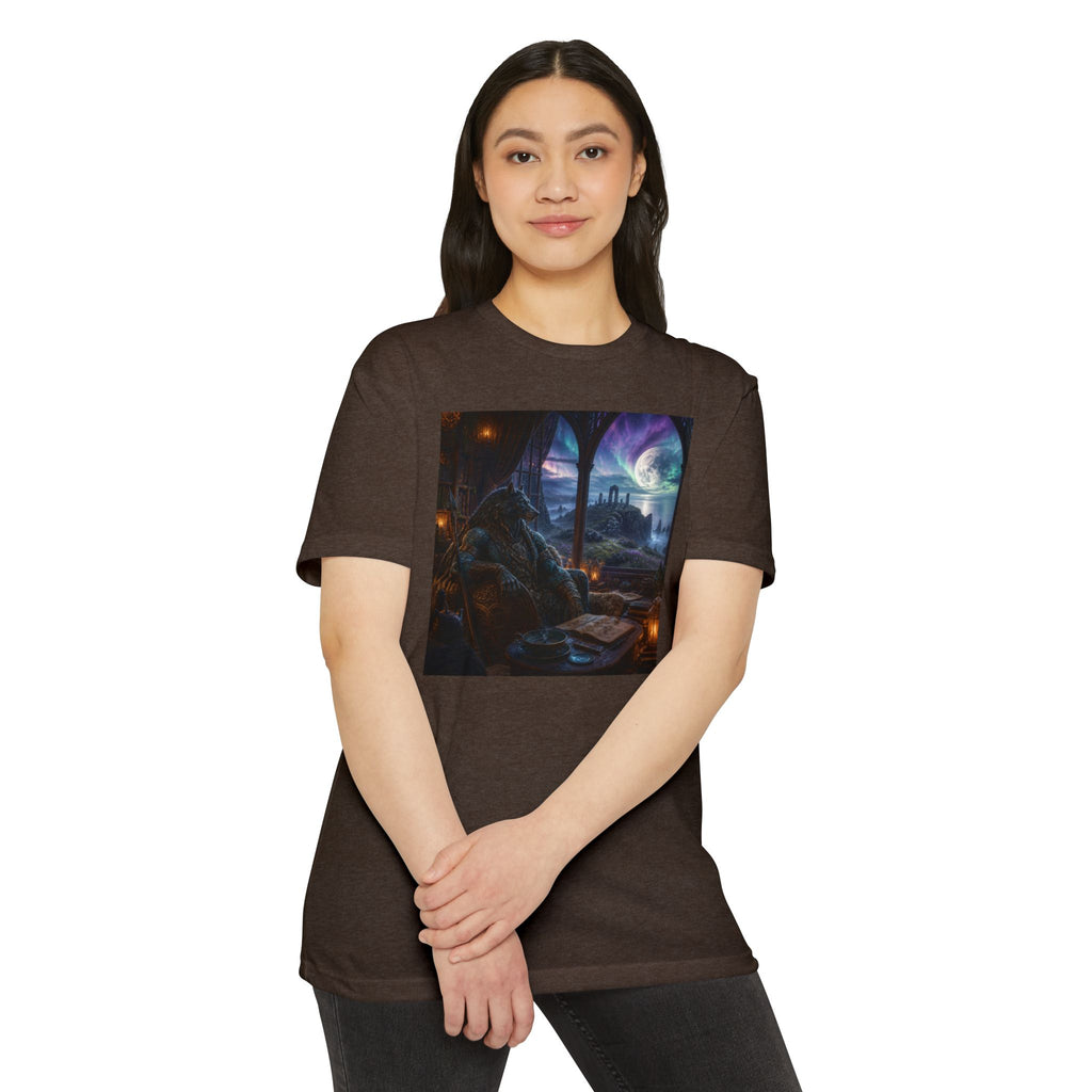 Fantasy Mage Scene T‑Shirt — Celtic Mystical Wizardry Night Graphic Tee