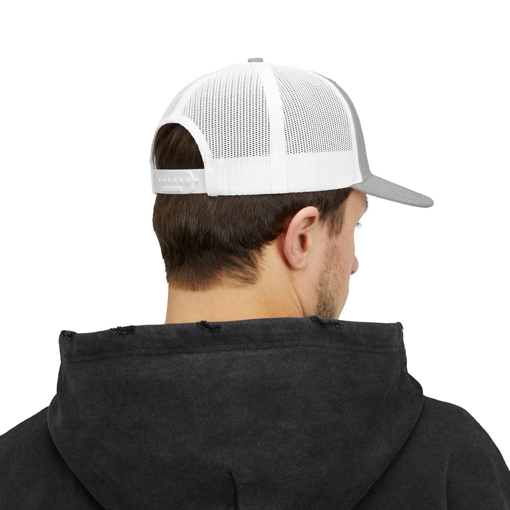 Floral Cross Snapback Trucker Cap — Colorful Mosaic Church Cross Hat