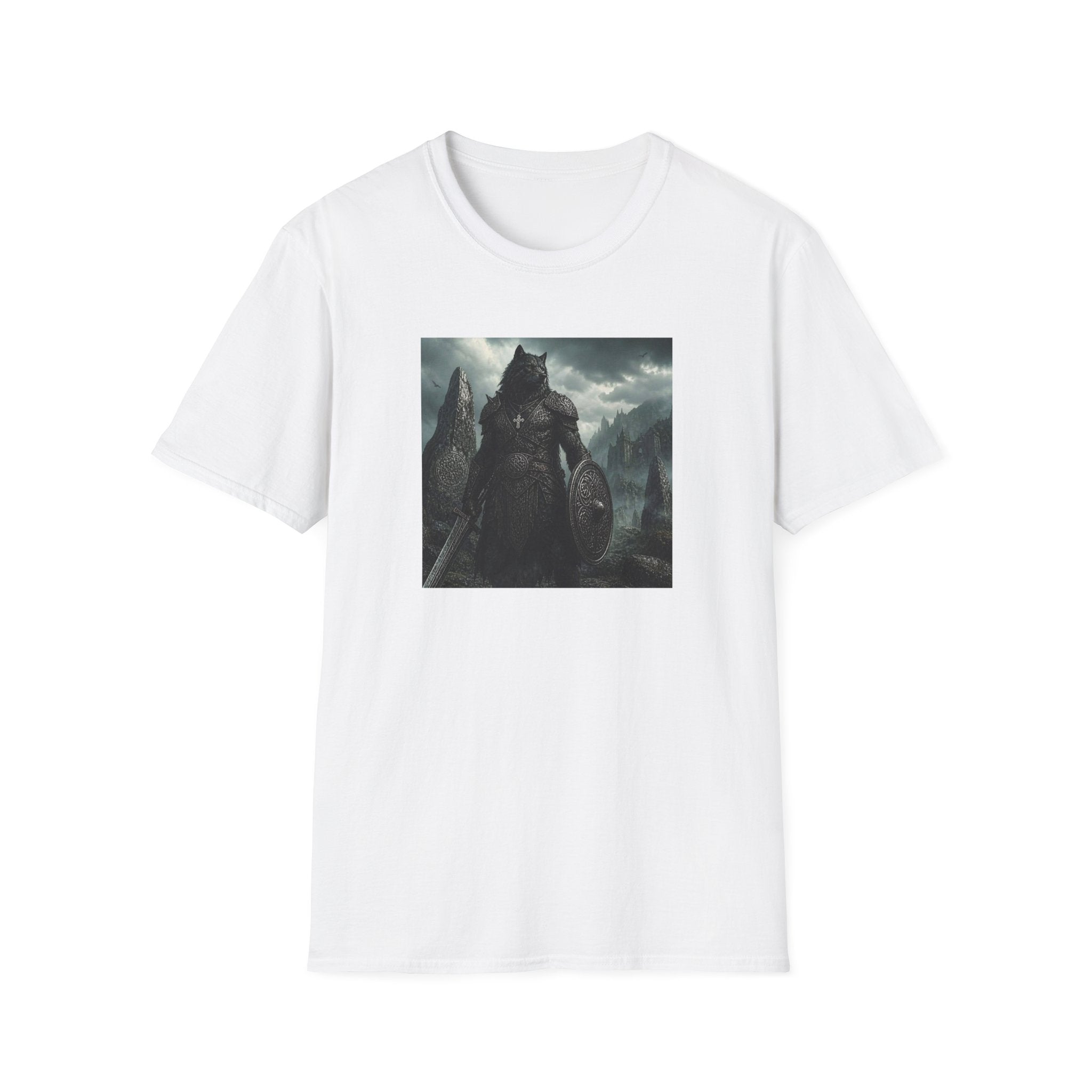 Celtic Wolf Warrior T-Shirt — Dark Fantasy Viking Wolf Knight Graphic Tee