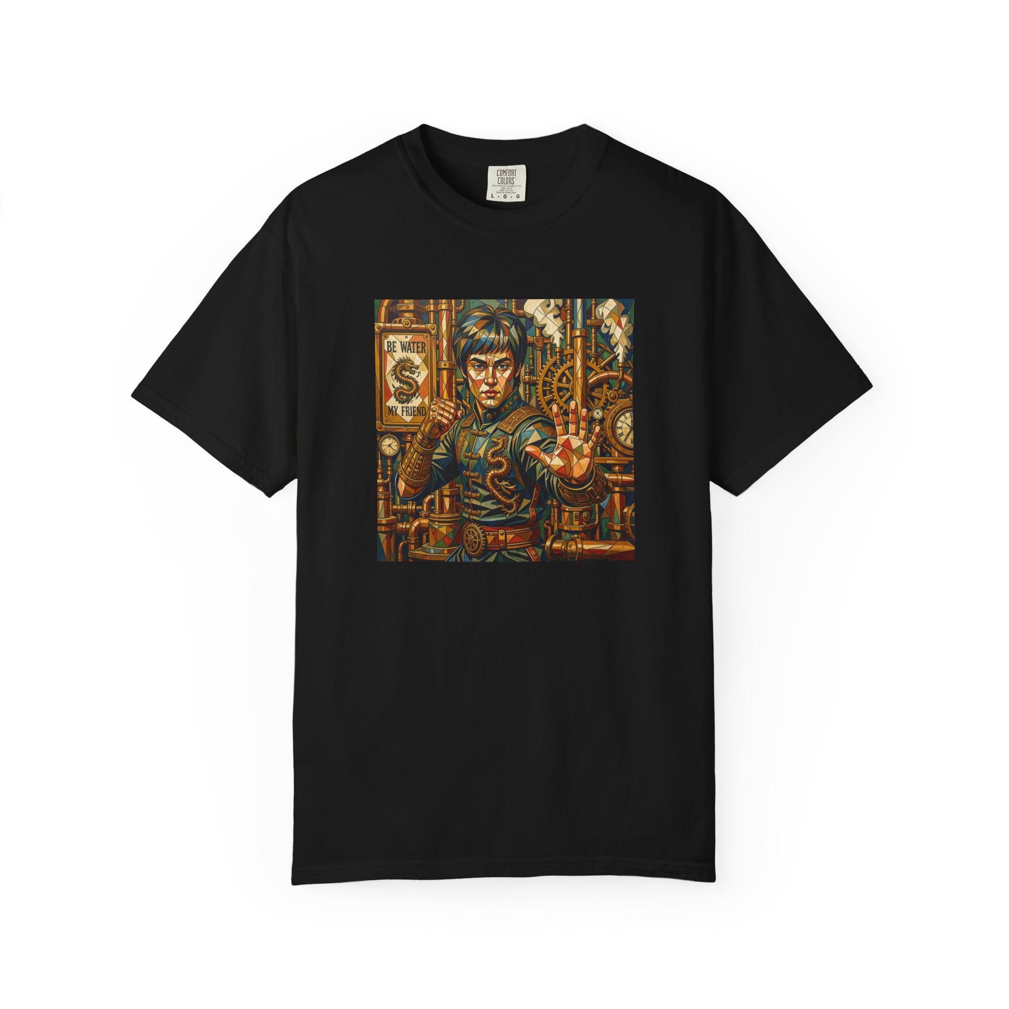 Steampunk Geo-pattern Bruce Lee T-shirt