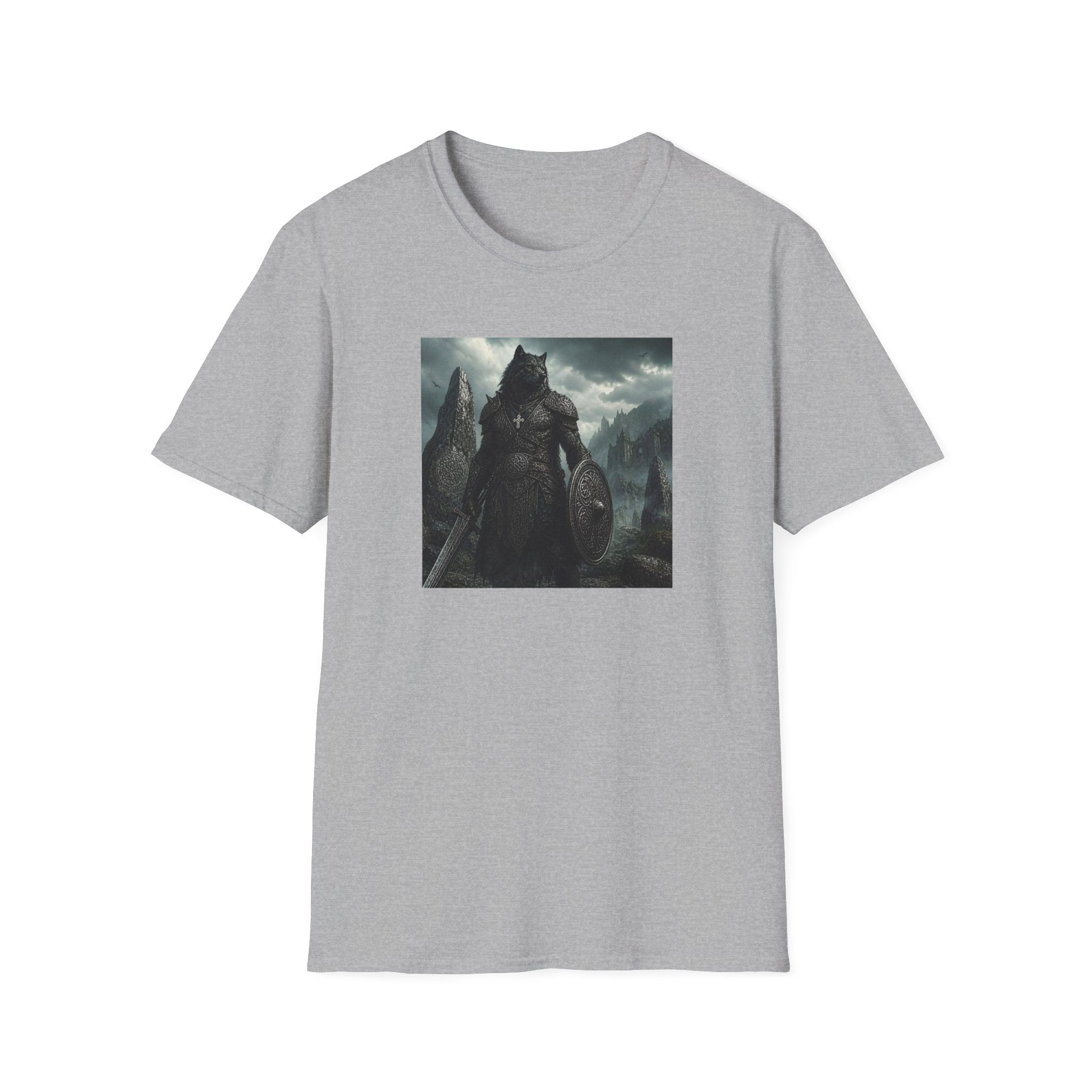 Celtic Wolf Warrior T-Shirt — Dark Fantasy Viking Wolf Knight Graphic Tee