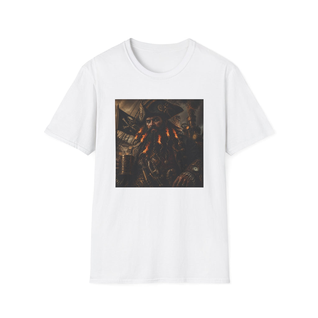 Steampunk Pirate Captain Graphic Tee — Blackbeard-Inspired Nautical Vintage T-Shirt