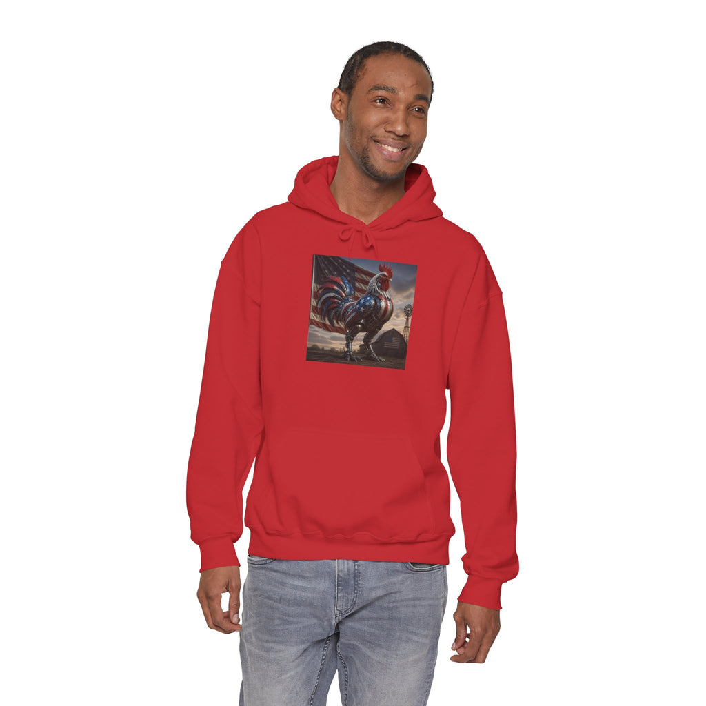 Rooster Art Hoodie — Vintage Rooster Illustration Pullover