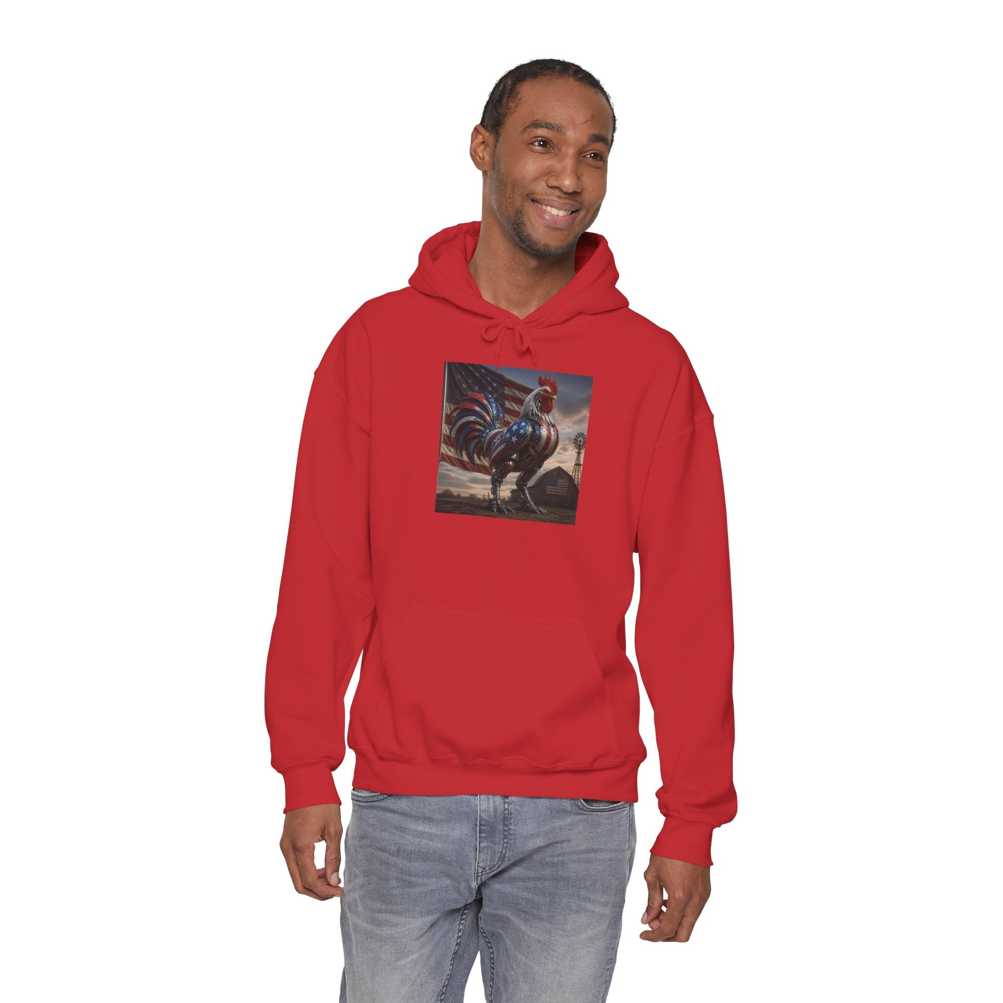 Rooster Art Hoodie — Vintage Rooster Illustration Pullover