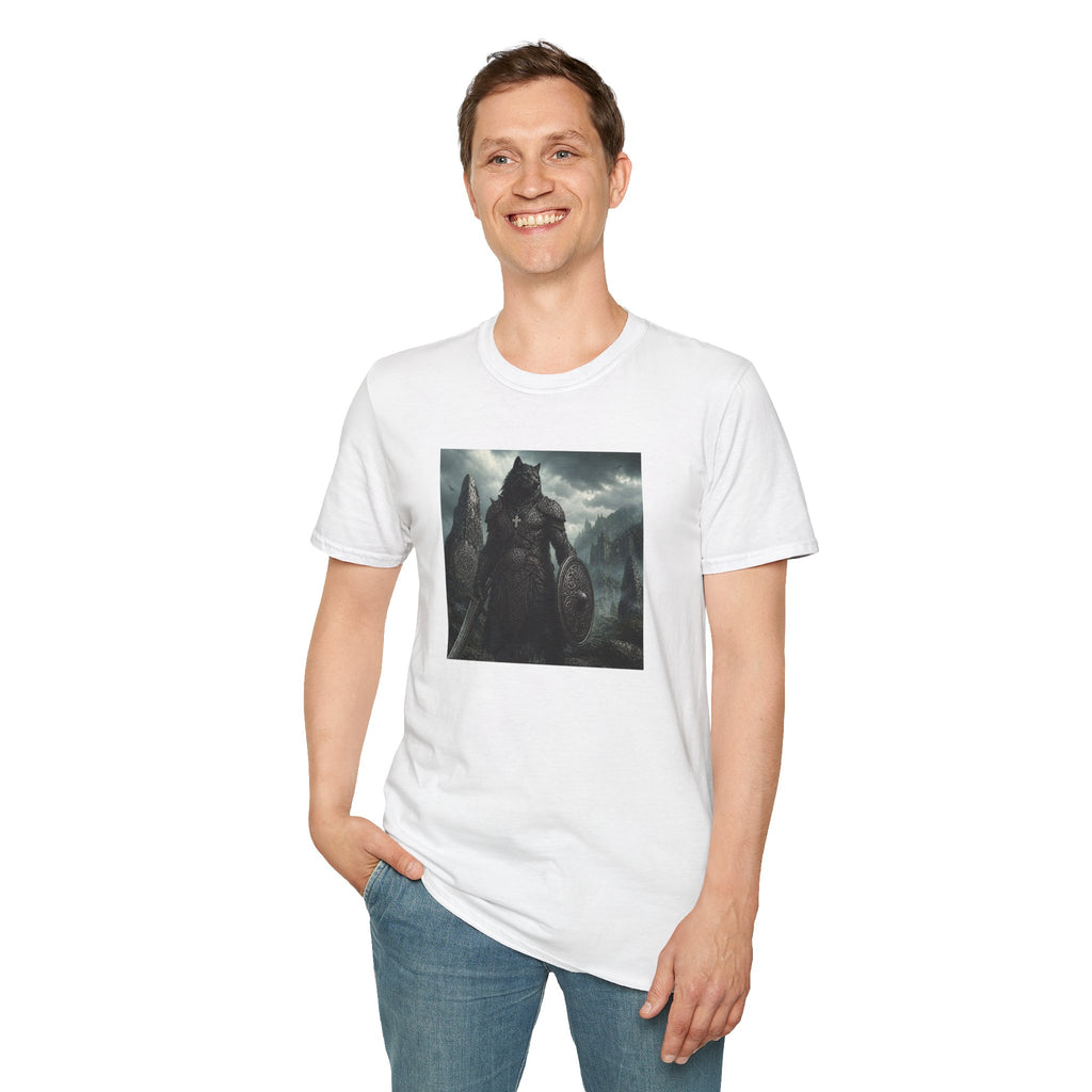 Celtic Wolf Warrior T-Shirt — Dark Fantasy Viking Wolf Knight Graphic Tee