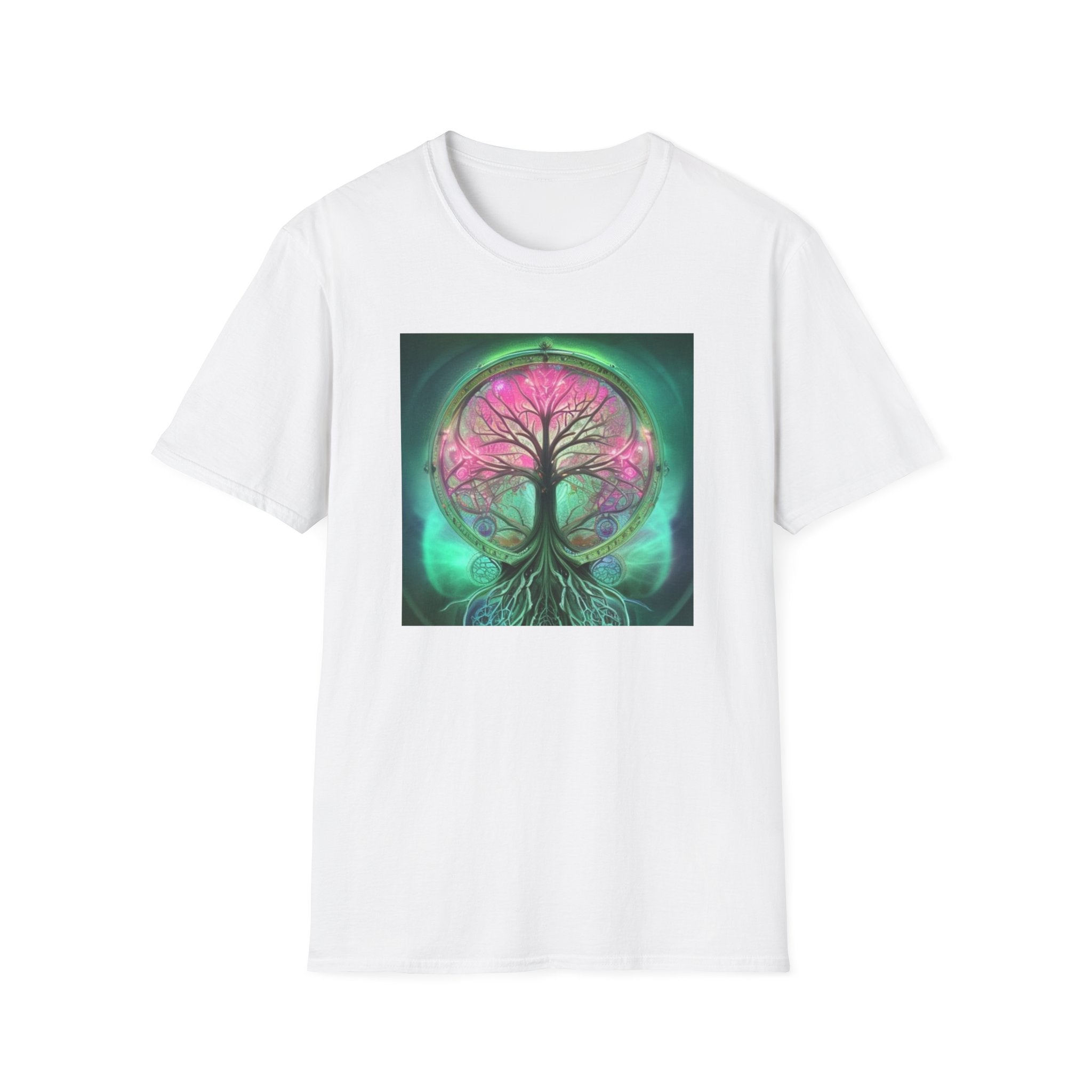 Tree of Life Graphic T-Shirt — Pink & Teal Mystic Nature Design