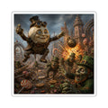 Steampunk Humpty Dumpty Square Sticker — Dark Fantasy Laptop Decal