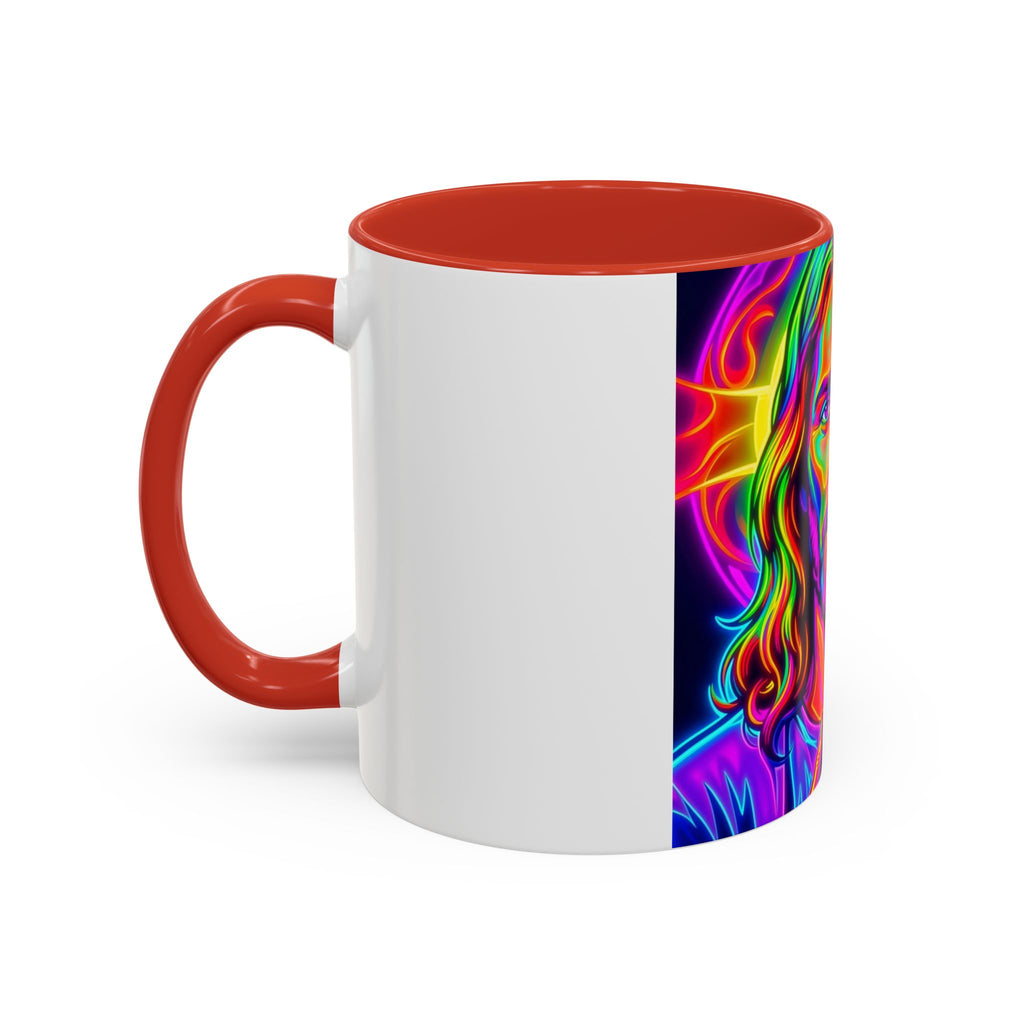 Neon Jesus Accent Coffee Mug – Vibrant Spiritual Art 11oz/15oz